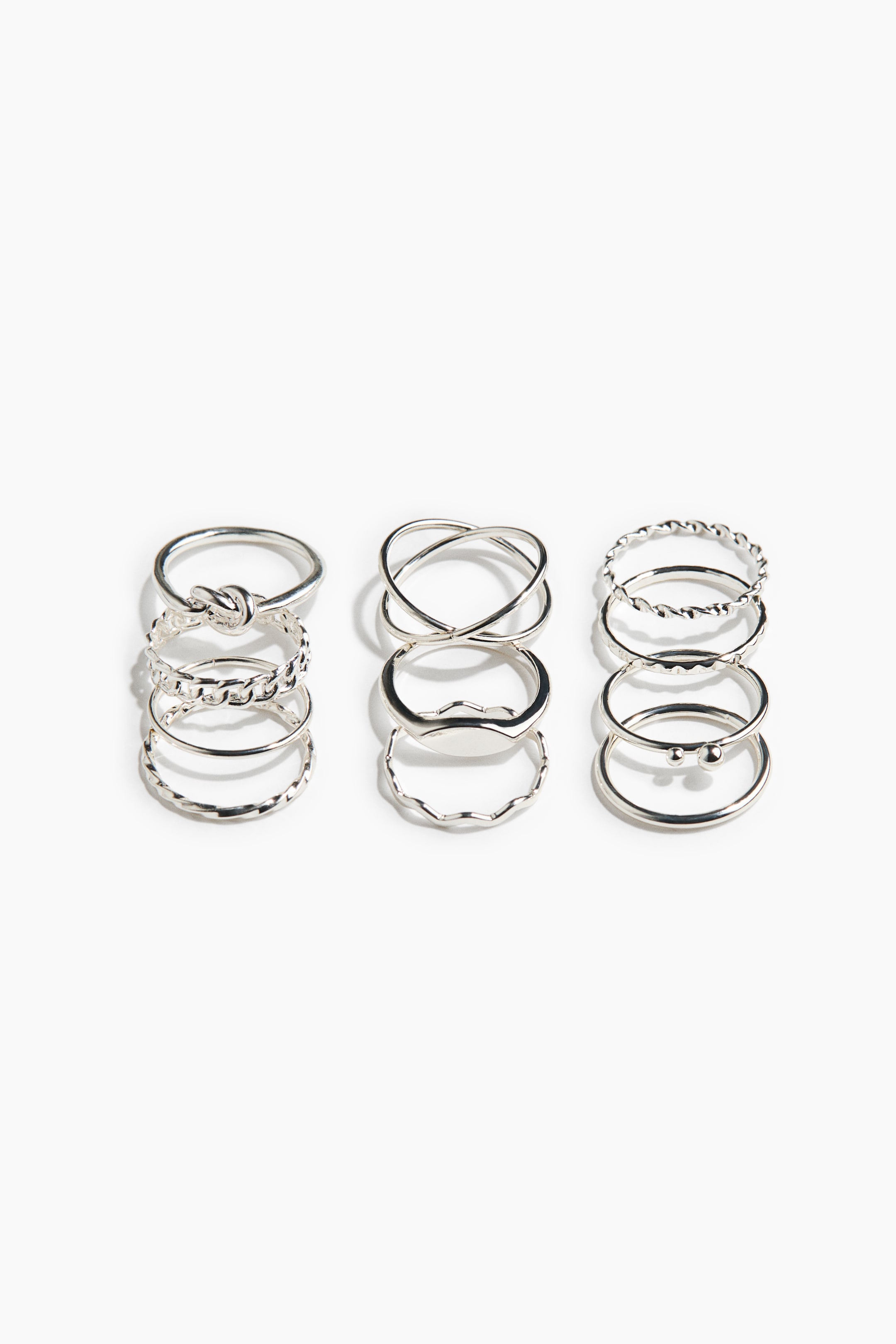 הצגת תמונה גדולה יותר: מארז 11 טבעות - Silver-coloured - Ladies | H&M IL 1
