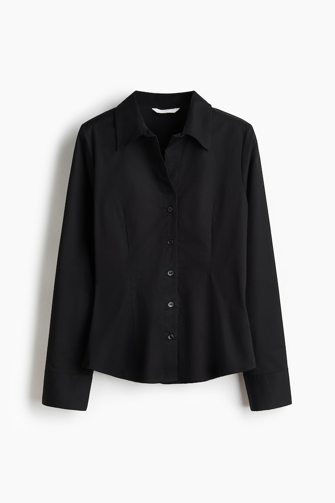 Fitted Shirt - Black/Dark blue/Stripe/White/Light blue/Stripe - 1