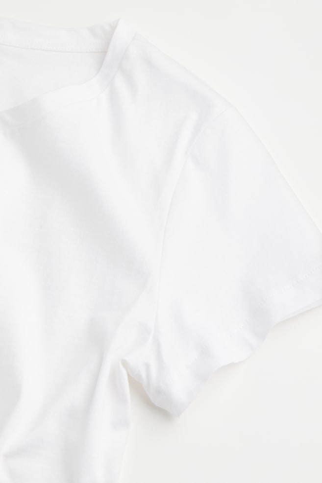 T-shirt i bomull - Hvit/Sort/Blå - 4