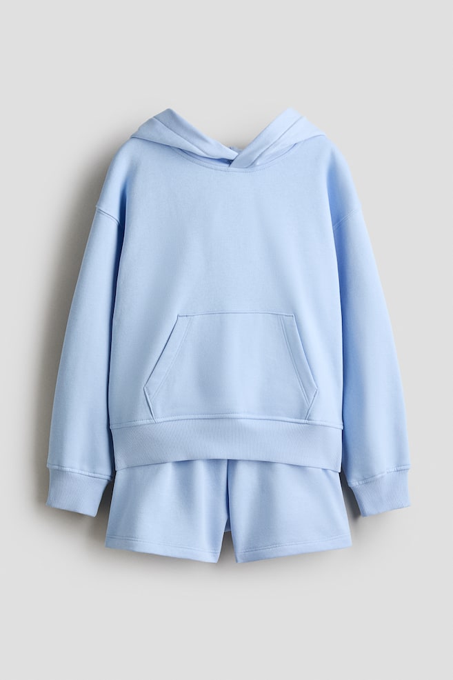 2-teiliges Sweatshirt-Set - Hellblau/Cremefarben - 1