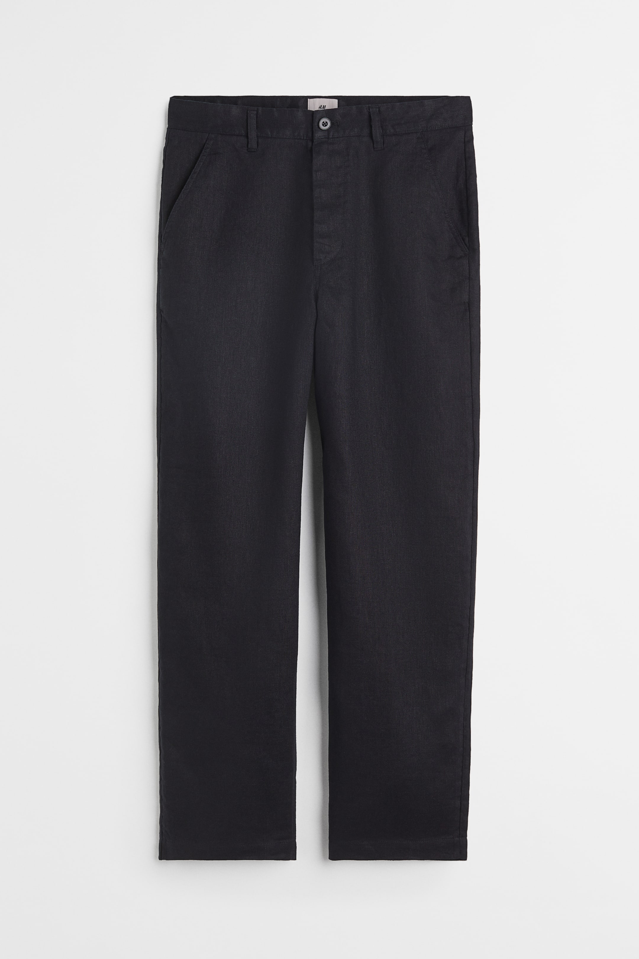 View larger image: Straight Fit linen trousers - Black - Men | H&M IN 1