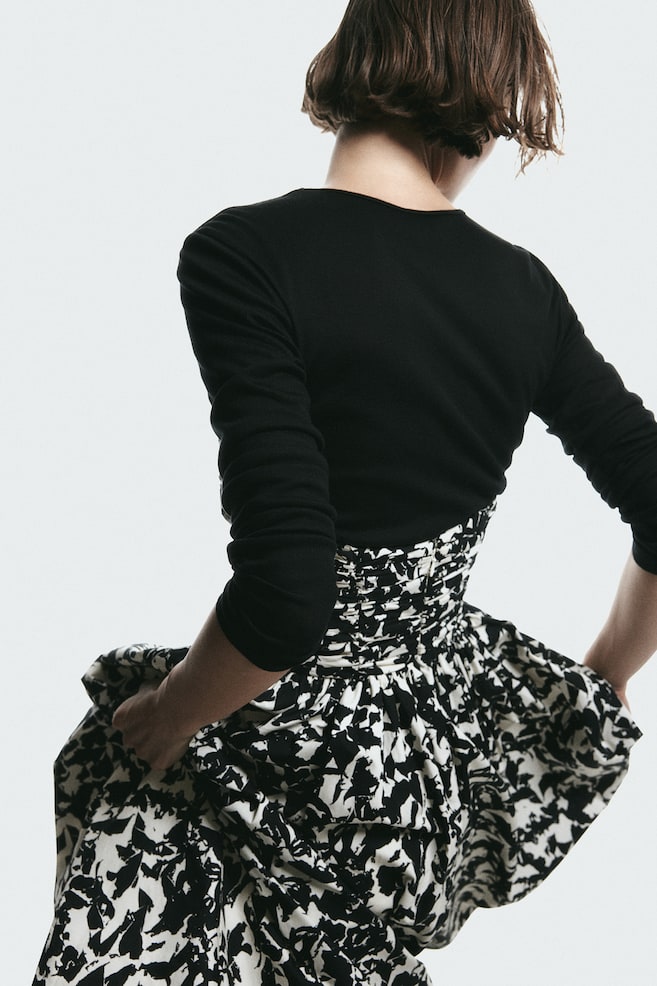 Patterned bandeau dress - Black/Patterned - 4