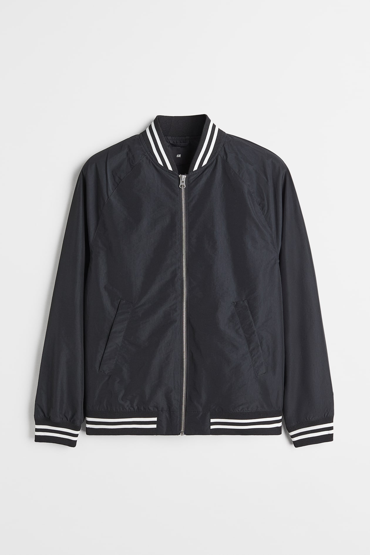 Bomber Jacket - Long sleeve - Regular length - Black - Men | H&M US