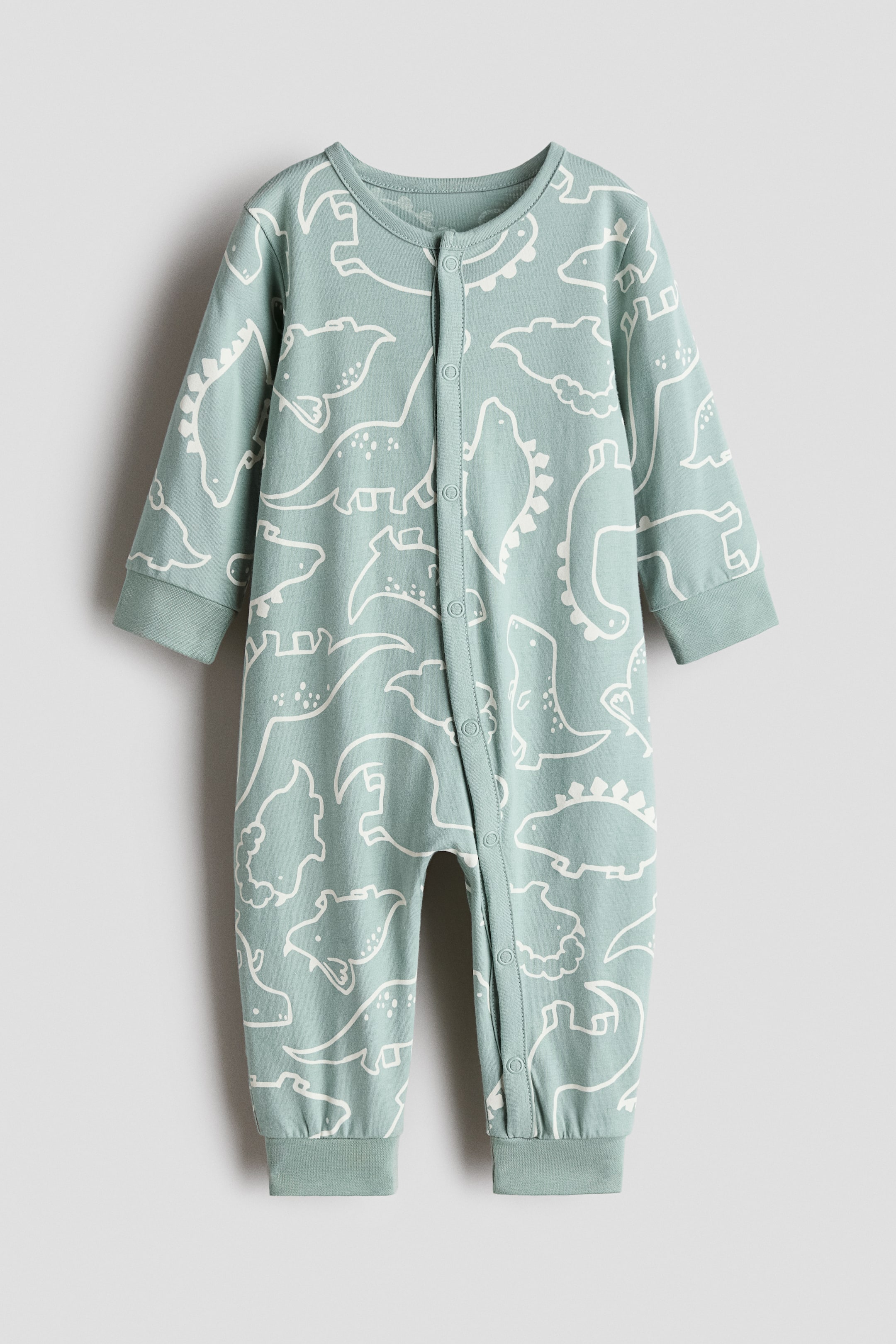 Ver imagen más grande: Pijama entero estampado - Turquesa claro/Dinosaurios - NIÑOS | H&M ES 1