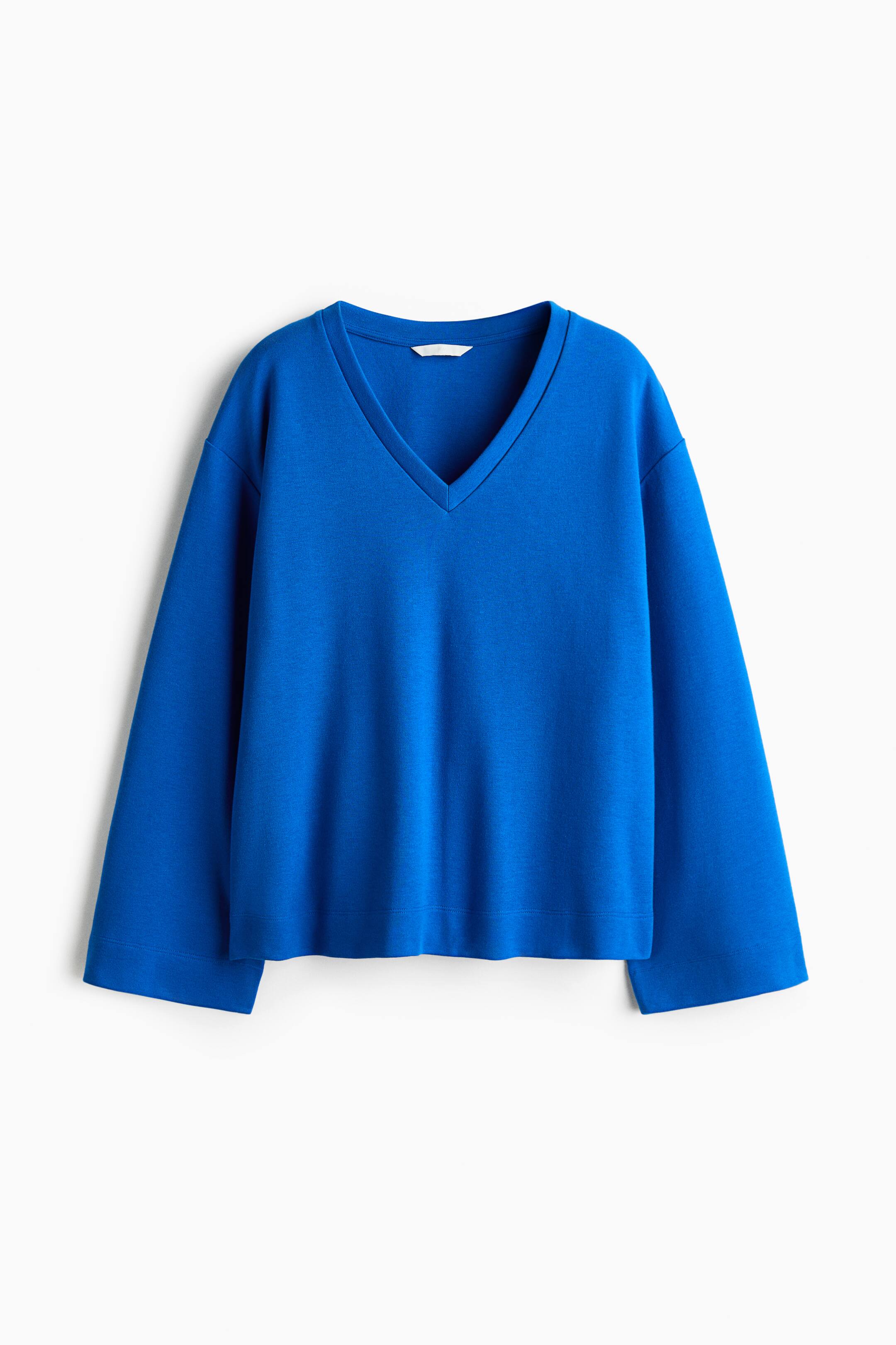 View larger image: Oversized V-neck top - Dark blue - Ladies | H&M 1