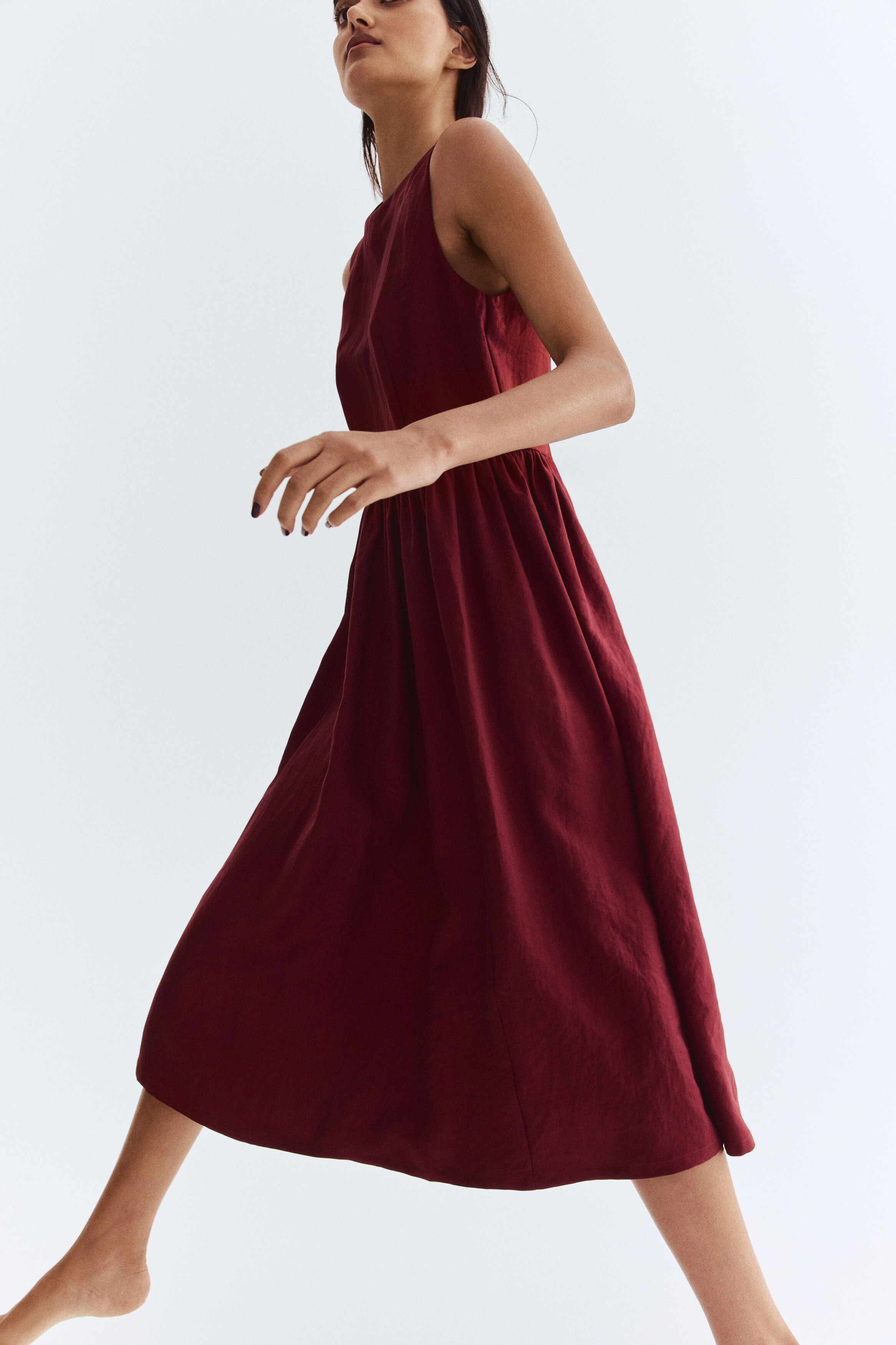 Sleeveless twill dress