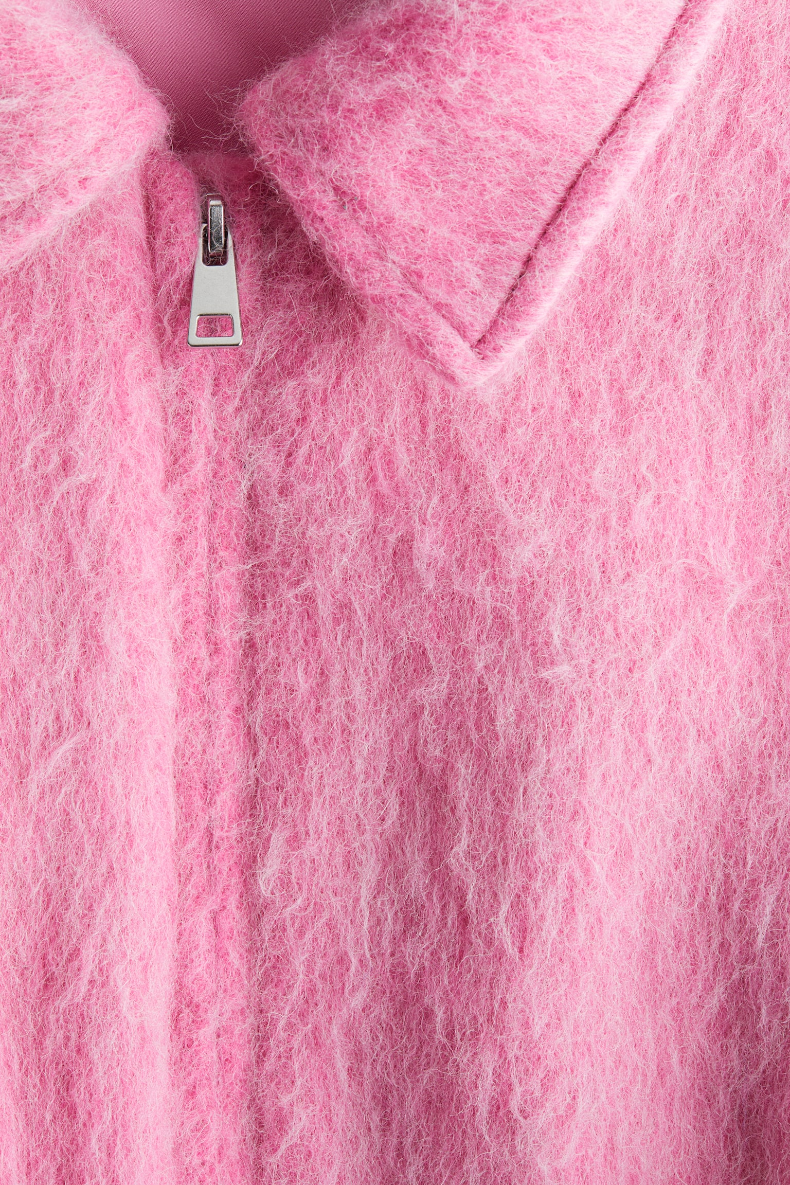 Wool-blend bomber jacket - Pink - 3