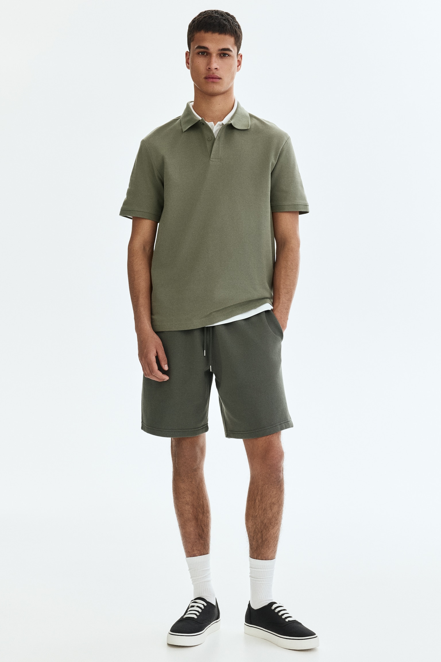 Regular Fit Shorts - Dark dusty green/Black/Light grey marl/Light grey/Dark brown/Light blue - 1