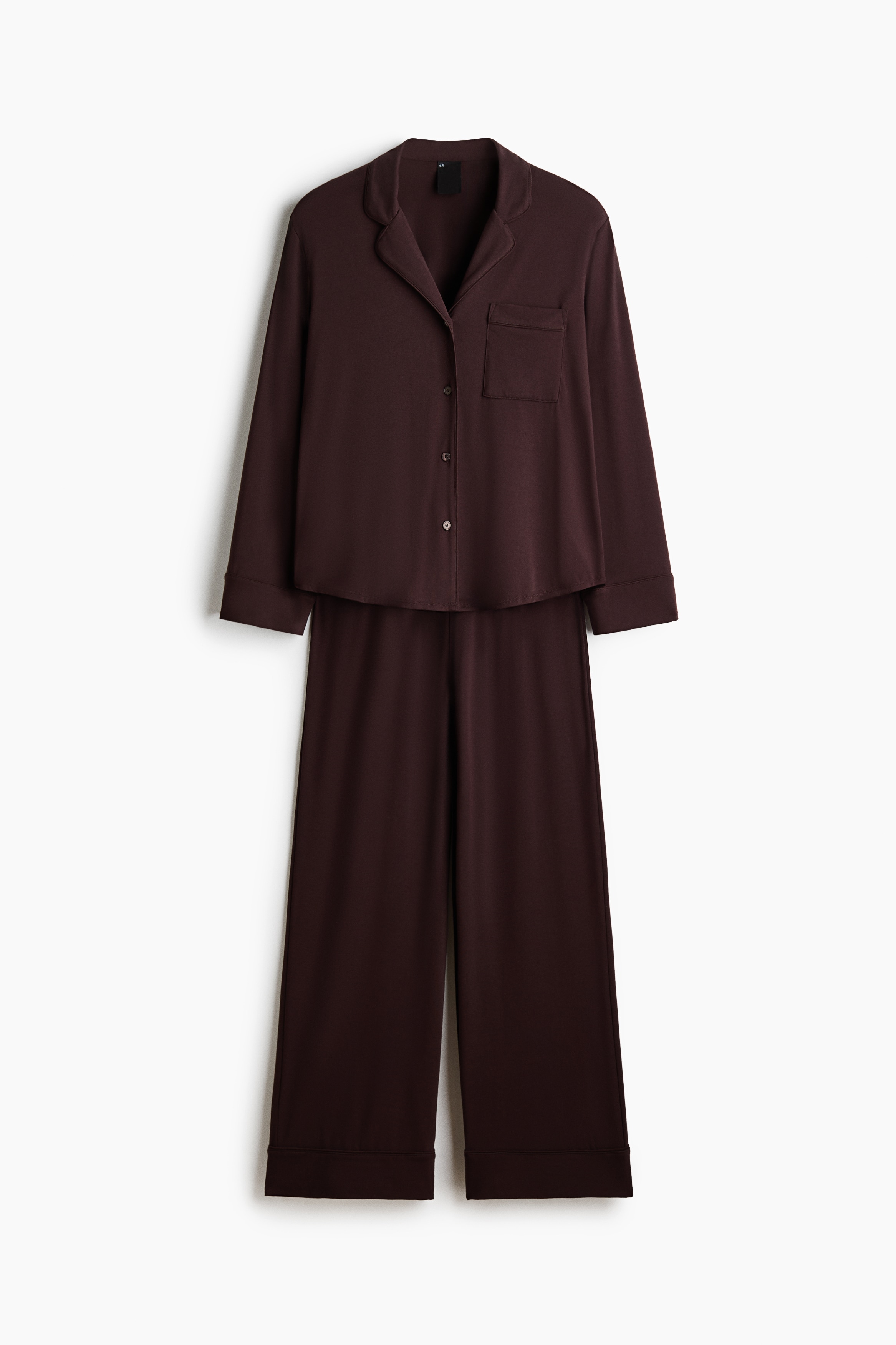 Pyjama en viscose mélangée - Marron foncé/Noir/Bordeaux/Crème/Bleu clair/Noir/Vert grisé/Rose clair/Gris clair chiné