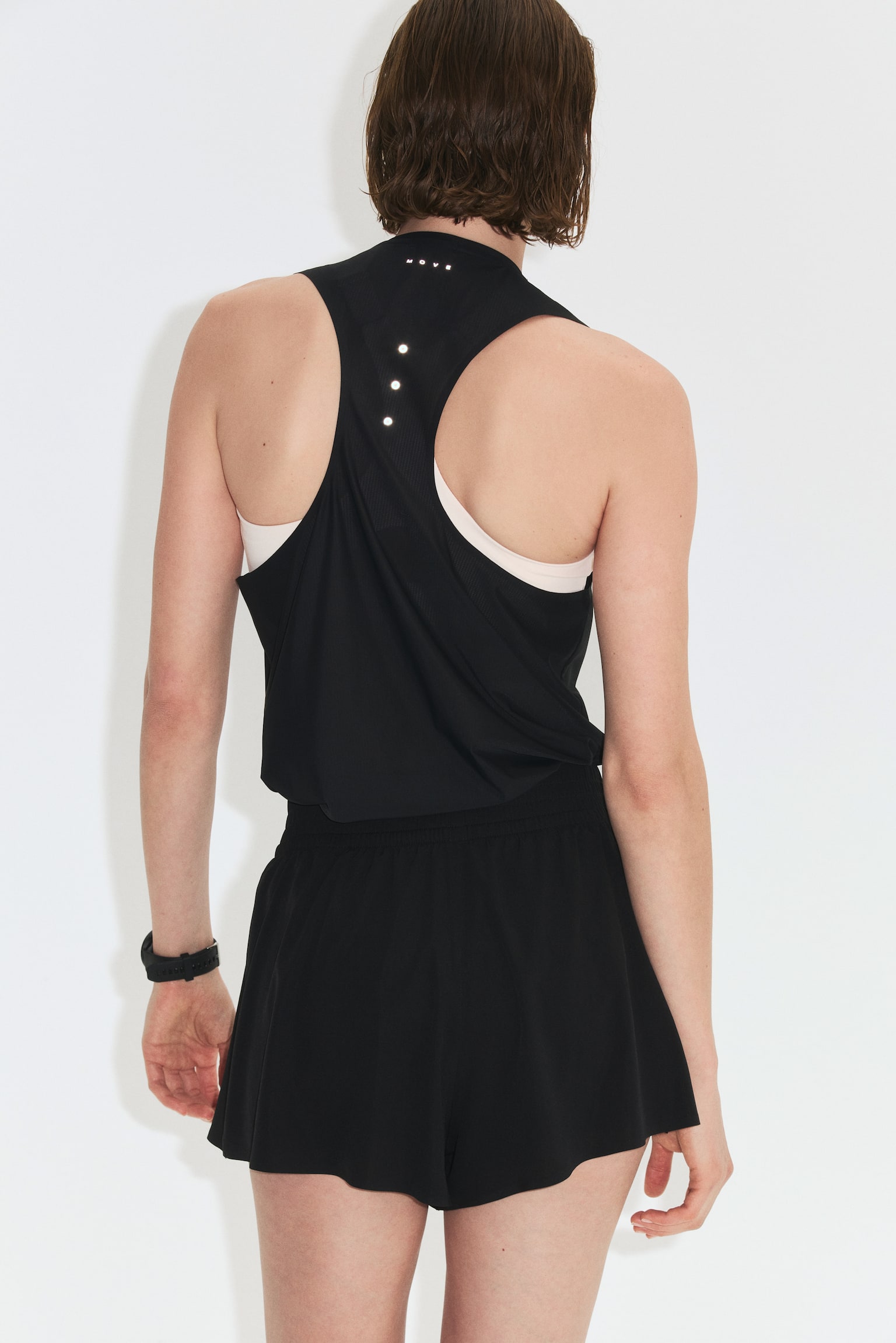 Short de sport double épaisseur - Noir/Gris argile foncé - 5