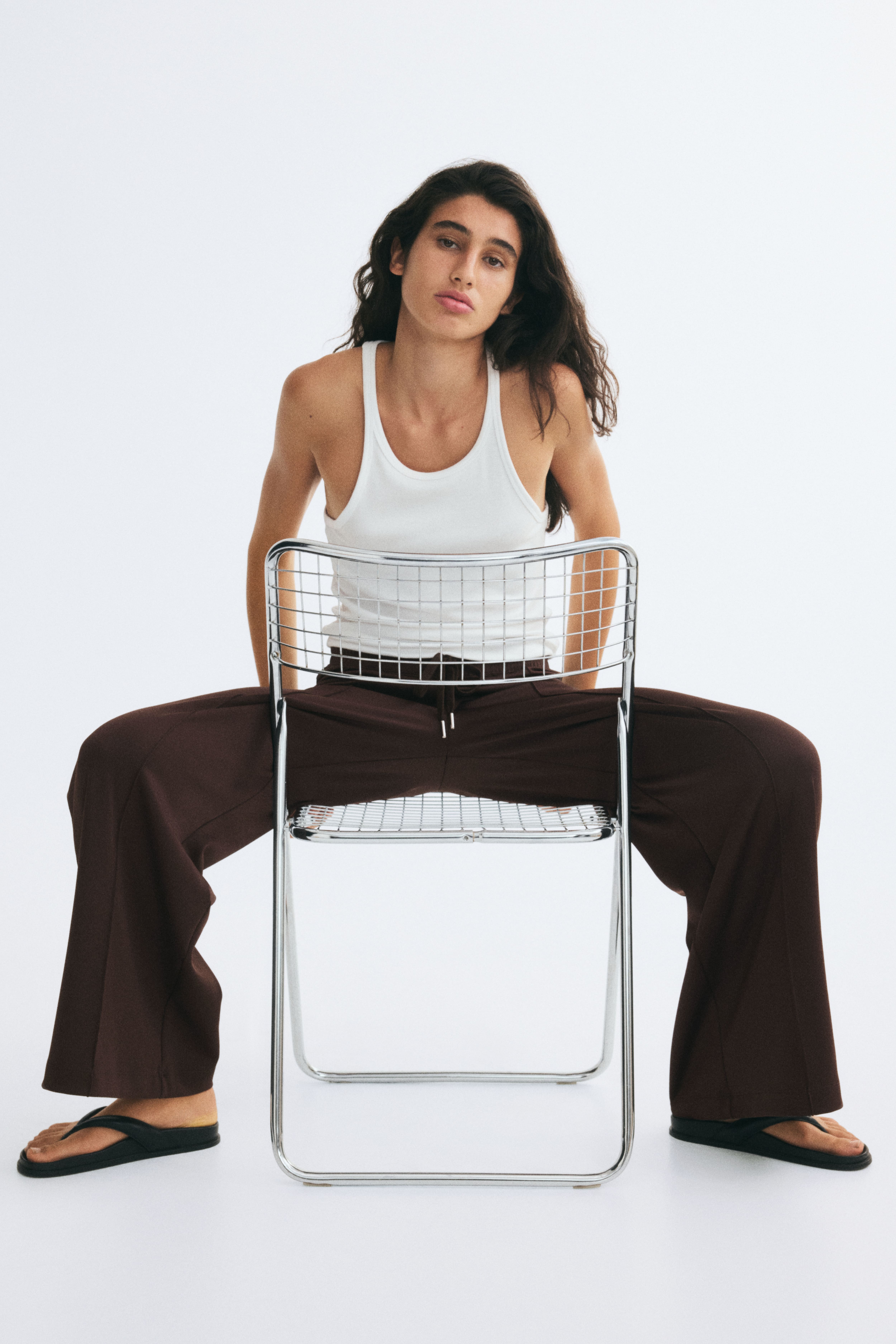 Fine-Ribbed Drawstring Pants