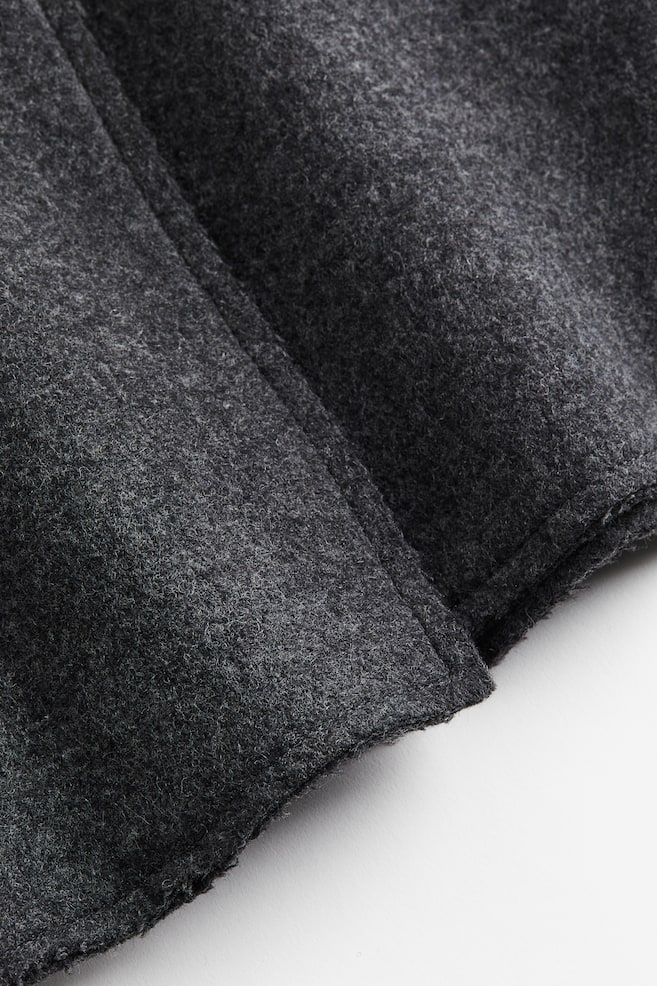 Wool-blend wrapover skirt - Dark grey marl/Beige - 6