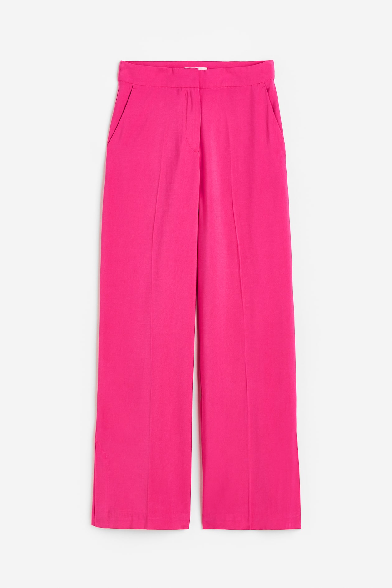 Slit-hem Pants - High waist - Long - Cerise - Ladies | H&M US