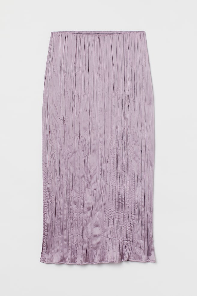 Crinkled satin skirt - Light purple
