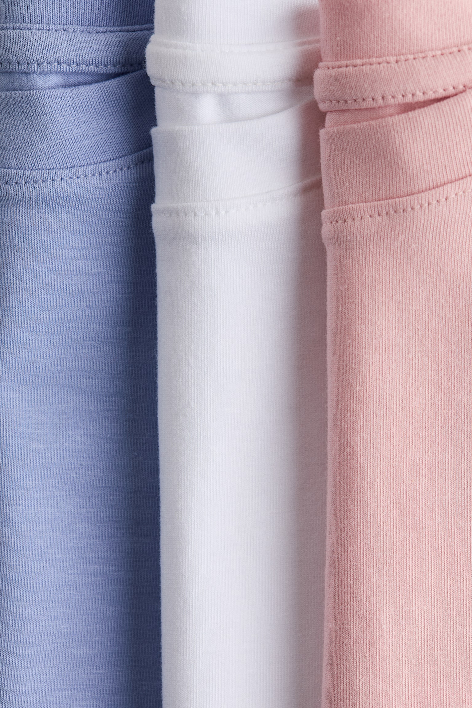 3-pack cotton tops - Light pink/White/Light blue/Light grey/Black/White/Light dusty blue - 2