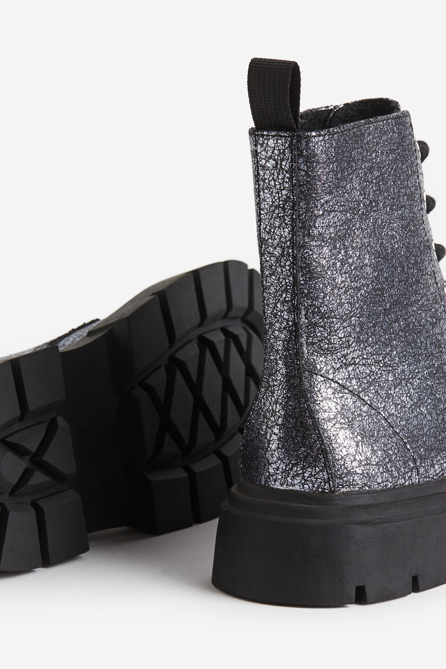 Chunky boots - Silver-coloured/Glitter - 3