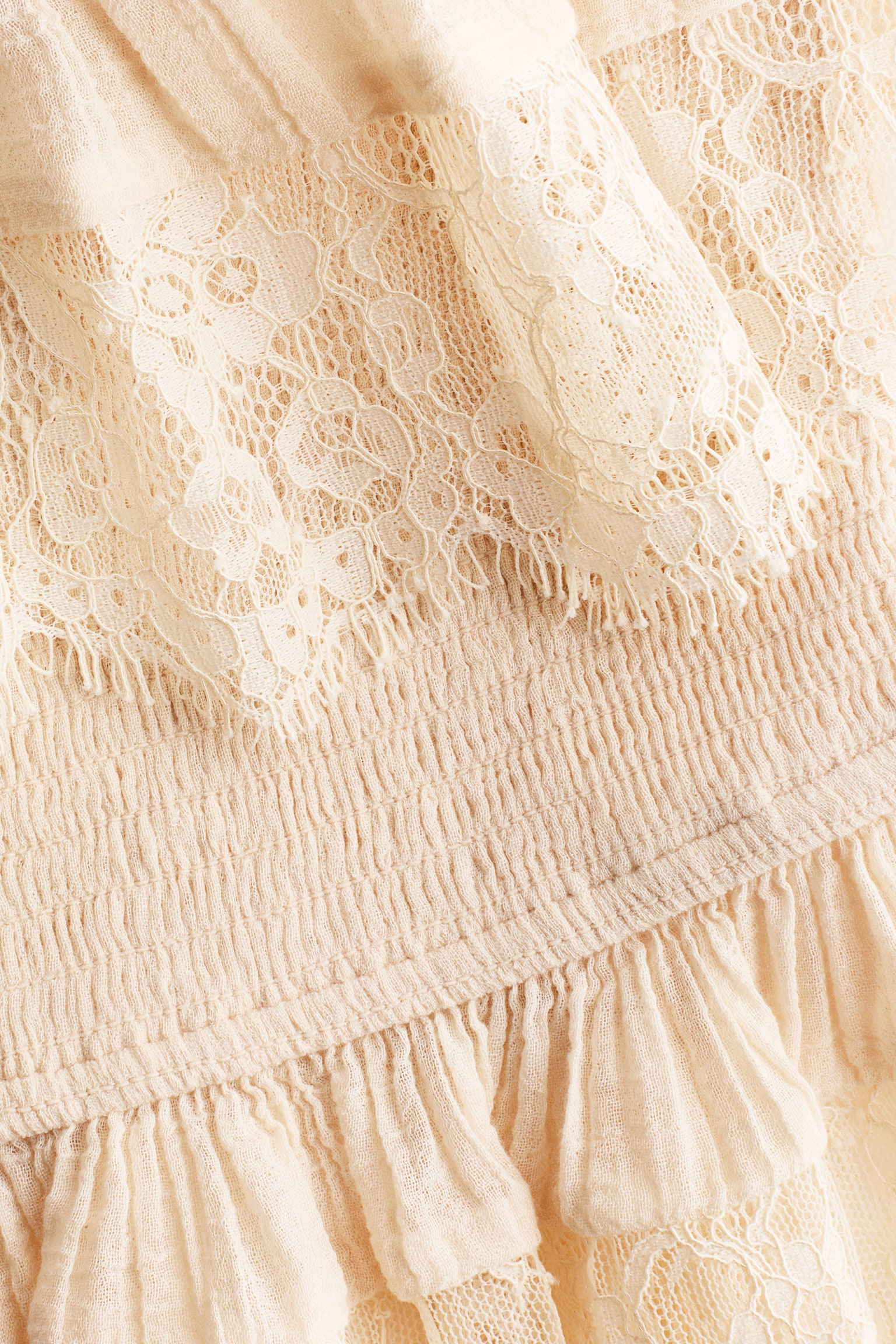 Женский топ H&M Flounced Bandeau Top, цвет: Светлый бежевый — фото 5
