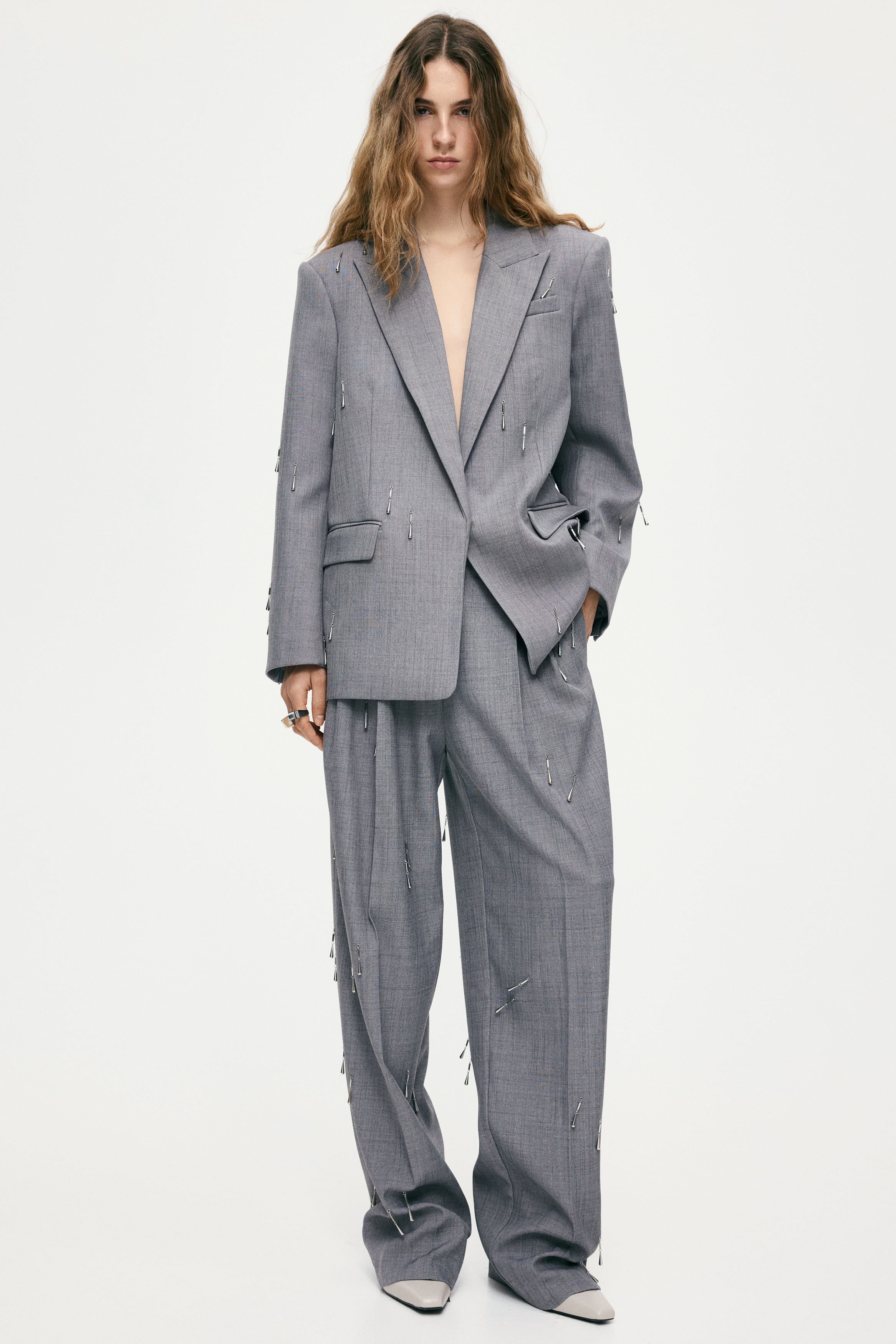 Bead-embellished trousers
