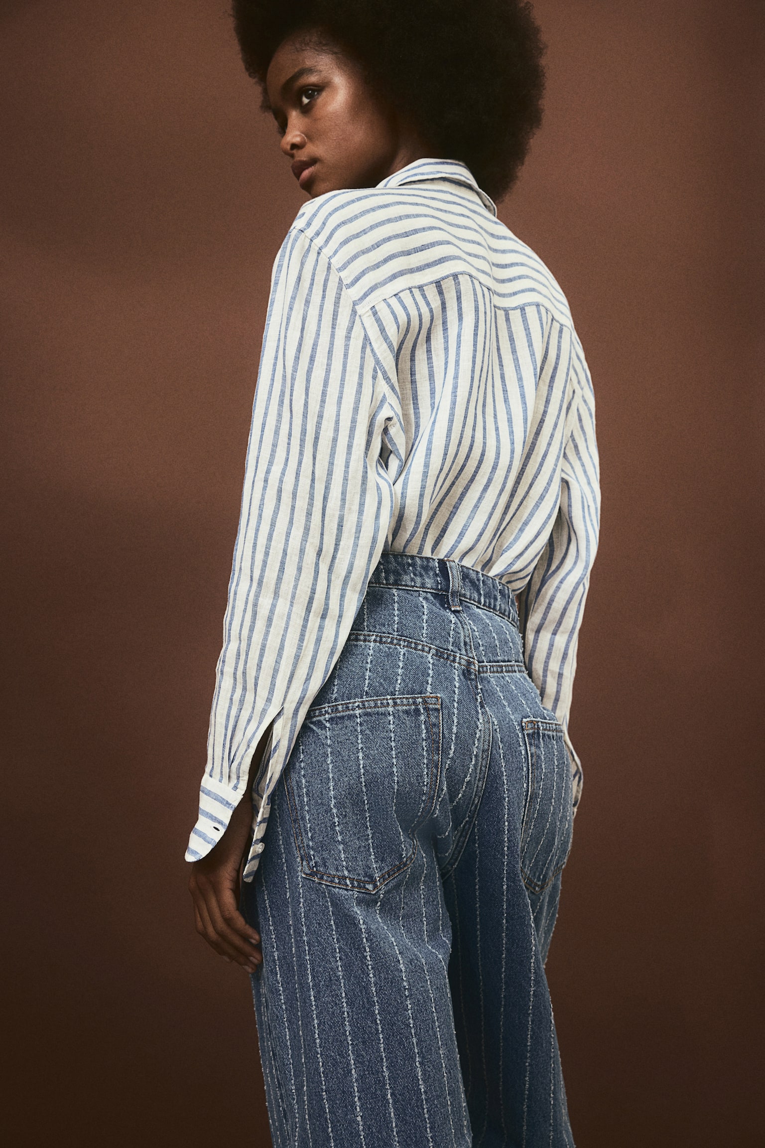 Linen shirt - White/Blue striped/White/Light beige/Black/Pale blue/Blue/White striped - 5