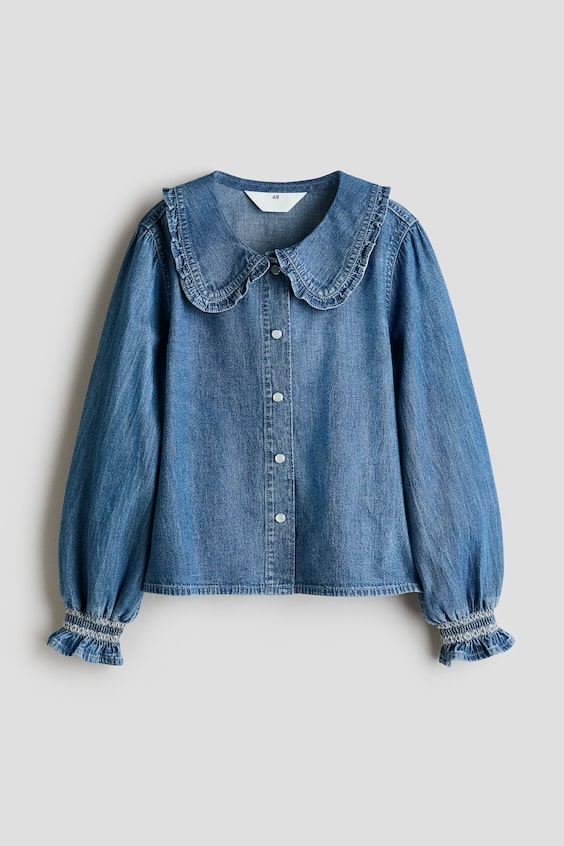 Детские блузки H&M Denim Blouse with Collar