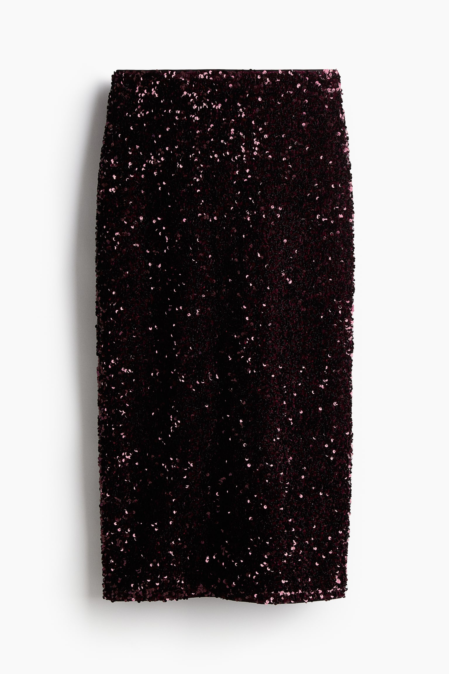 Sequined pencil skirt - Burgundy - 2