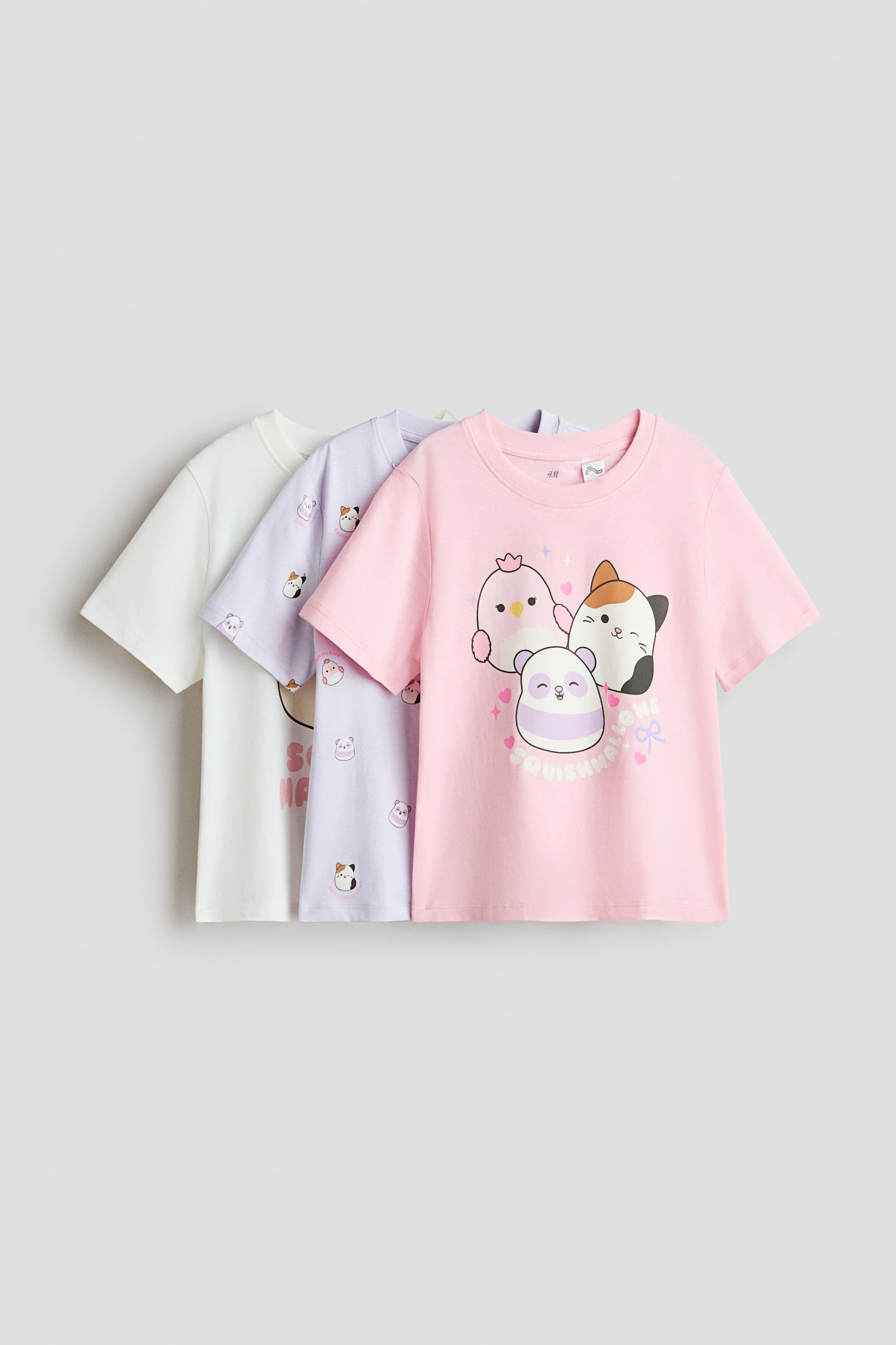 3-pack printed jersey tops - Pink/Squishmallows/Pink/Aristocats/Light pink/Hello Kitty/Beige/Lilo & Stitch/Cream/Frozen/Dark grey/Lilo & Stitch/Cream/Hello Kitty/Pink/SmileyWorld®/White/Minnie Mouse/Cream/Peppa Pig/Light turquoise/Frozen/Light green/Lilo & Stitch/Light pink/Gabby's Dollhouse/Pink/Lilo & Stitch/Red/Hello Kitty/Light blue/Frozen/Light pink/Lilo & Stitch