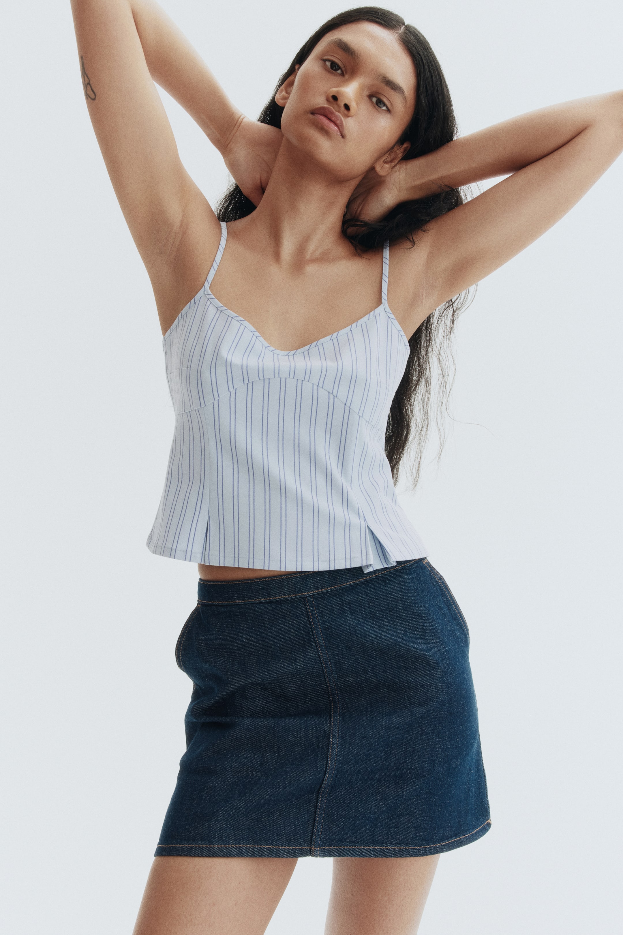 View larger image: Strappy top - Light blue/Striped - Ladies | H&M IN 1