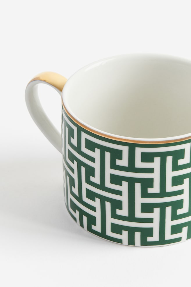 Porcelain cup - Green/Patterned/Black/Patterned/Black/Striped/White/Leopard print - 3