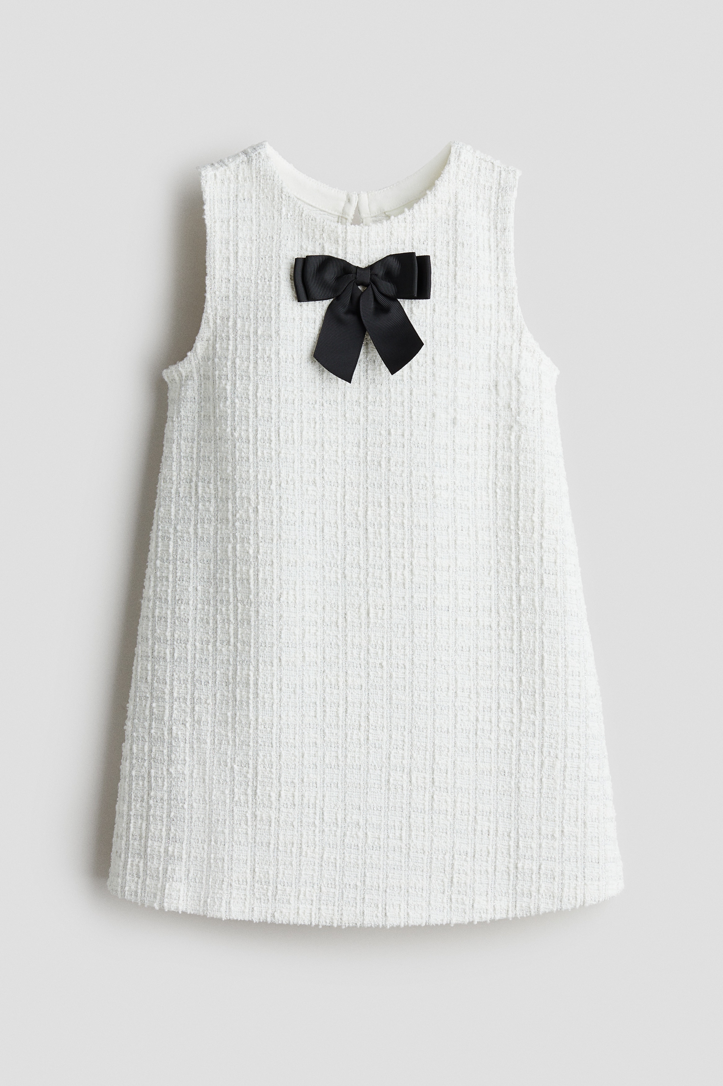 Jente - Hvit Kjole i bouclétrikot - Size: 110/116 (4-6Y)  - H&M