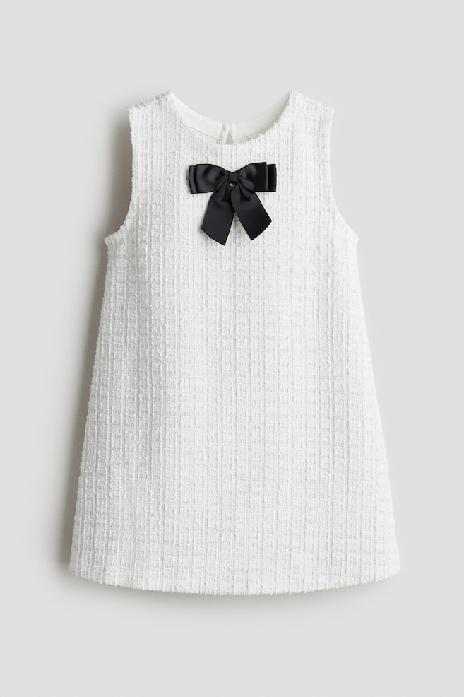 Kleid aus Bouclé-Jersey - Weiß/Schwarz - 1
