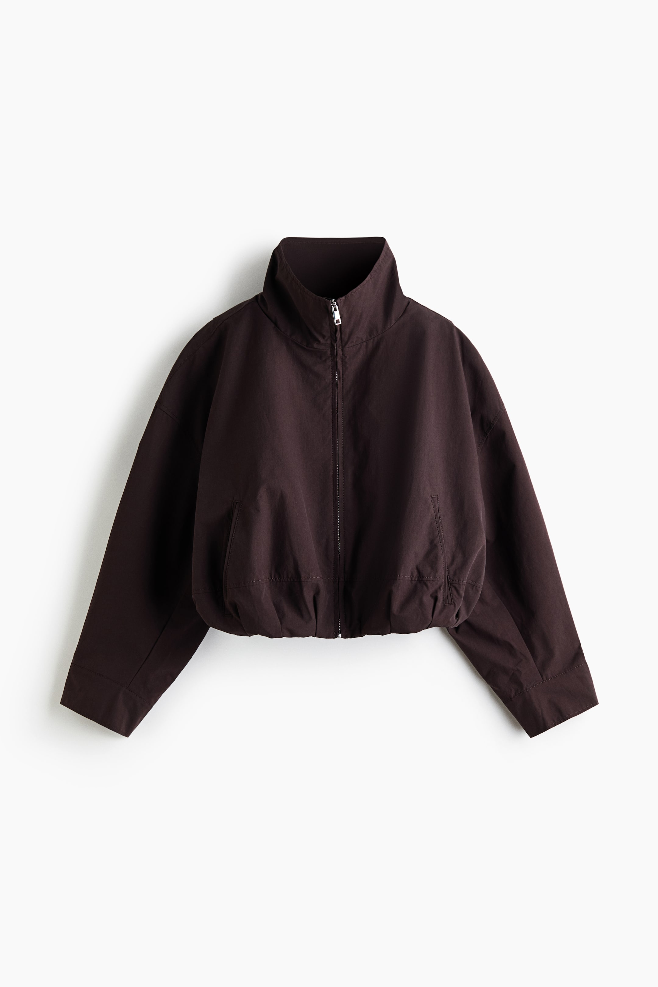 Переглянути збільшене зображення: Oversized bubble-hem jacket - Dark brown - Ladies | H&M UA 1