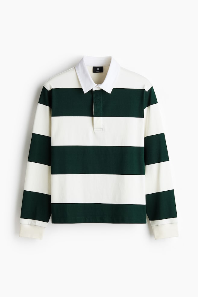Rugbyshirt aus Baumwolle in Regular Fit - Dunkelgrün/Colourblocking/Marineblau/Colourblocking/Dunkelbraun/Blau gestreift/Creme/Dunkelgrün gestreift/Weinrot/Gestreift/Braun/Colourblocking - 1