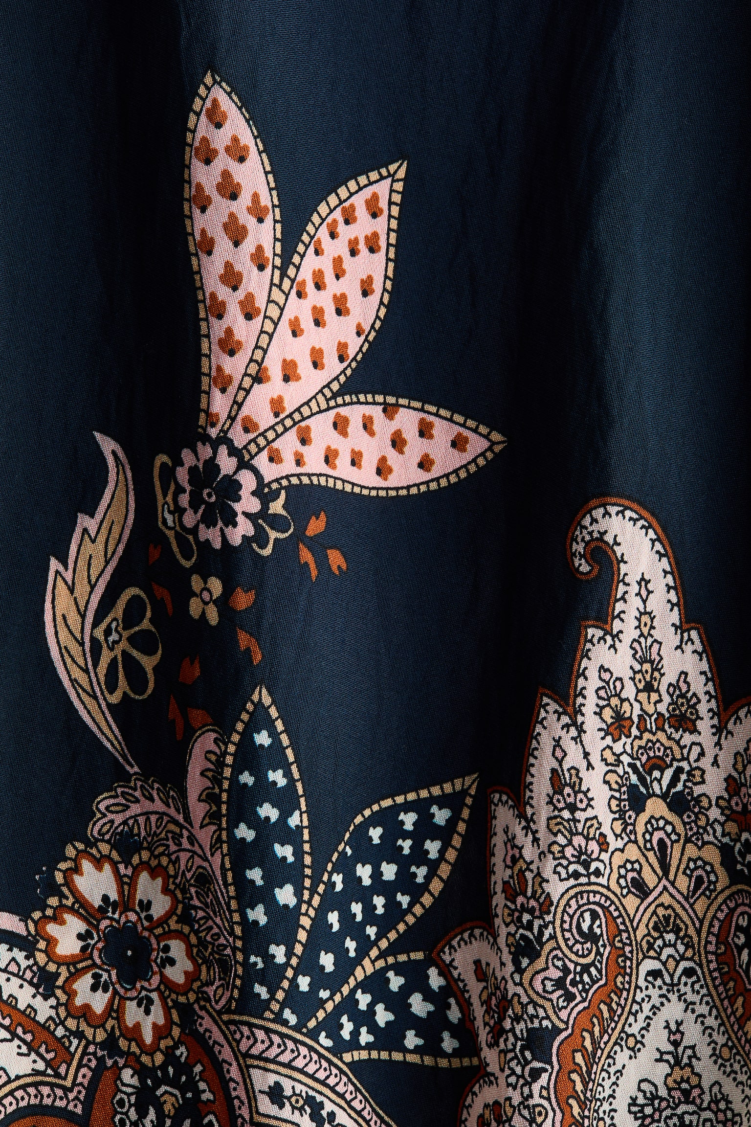 Frill-trimmed maxi skirt - Dark blue/Paisley pattern - 3