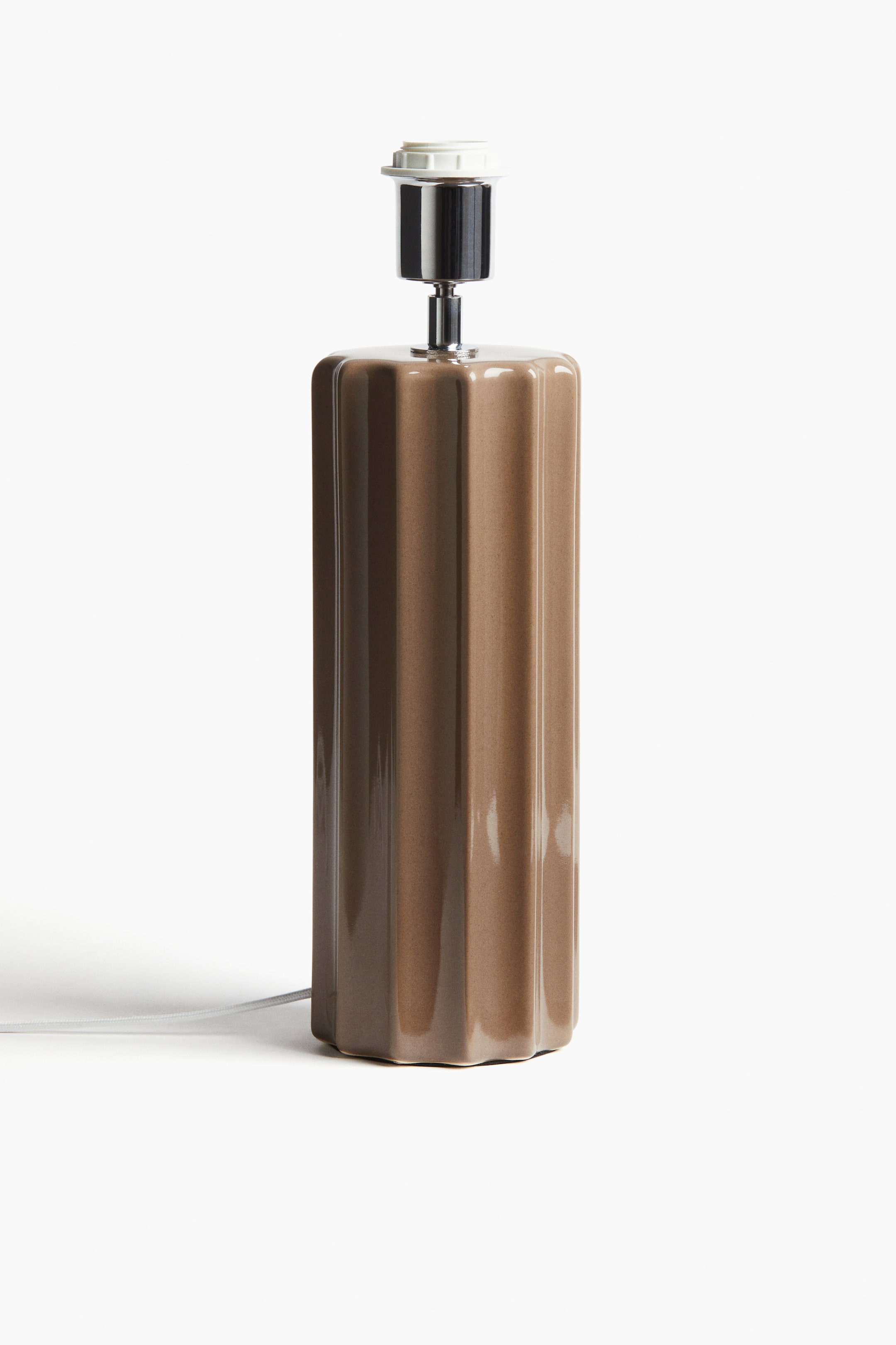 Voir une image plus grande: Pied de lampe cannelé en grès cérame - Beige - Home All | H&M CA 1