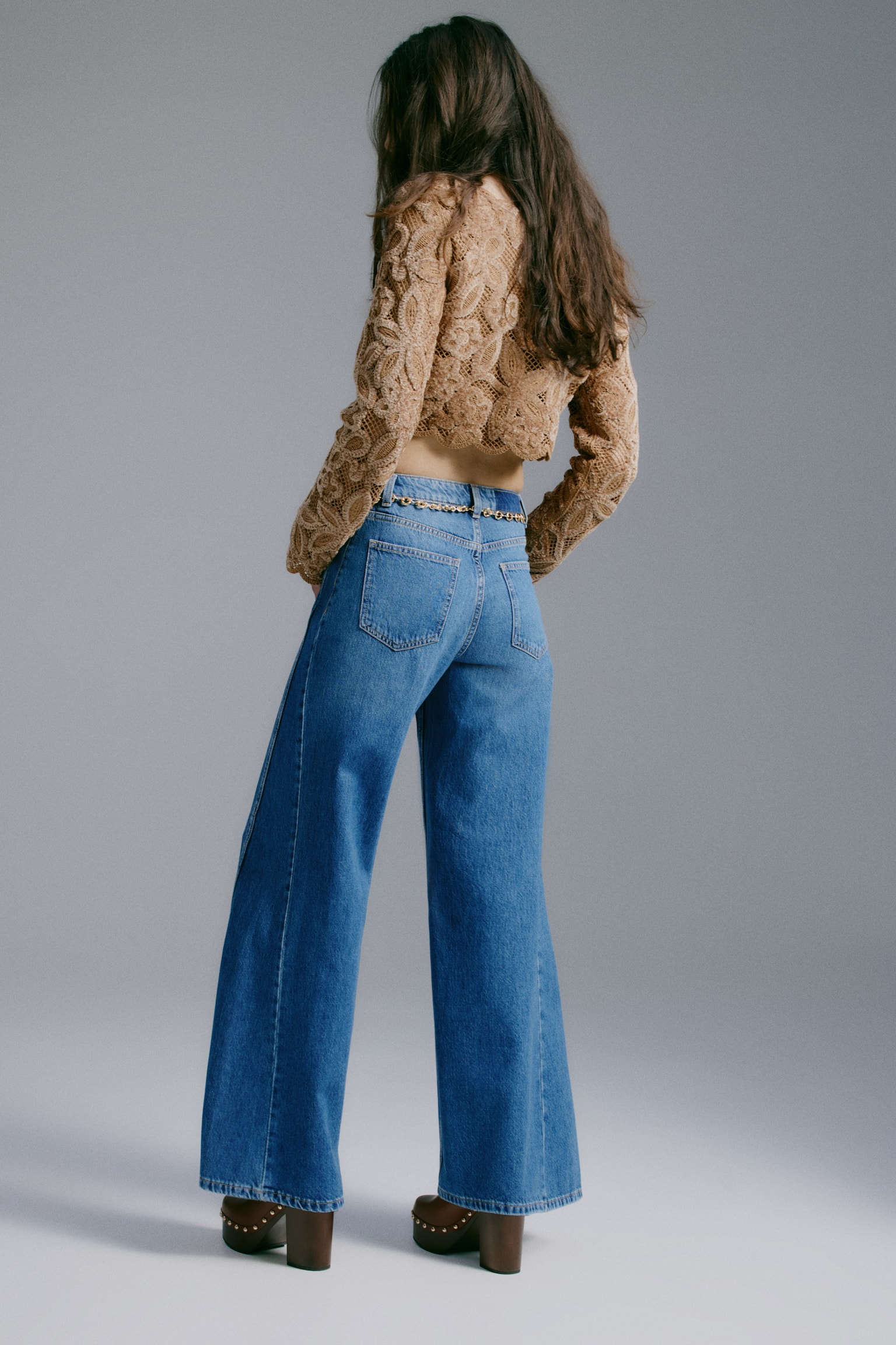 Flared High Waist Jeans - Blu denim - 3