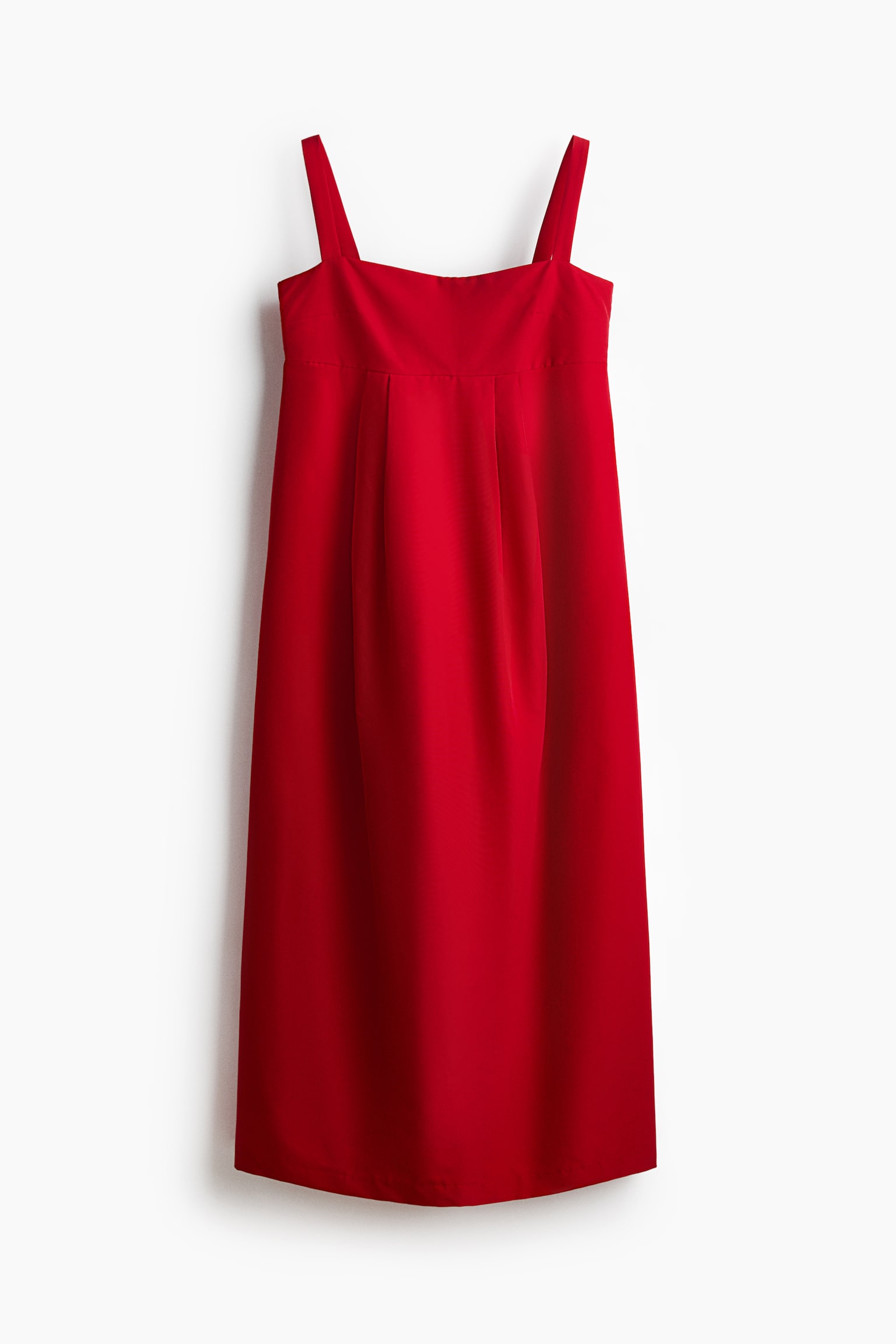 花苞及地長洋裝 - 亮紅色 - 4