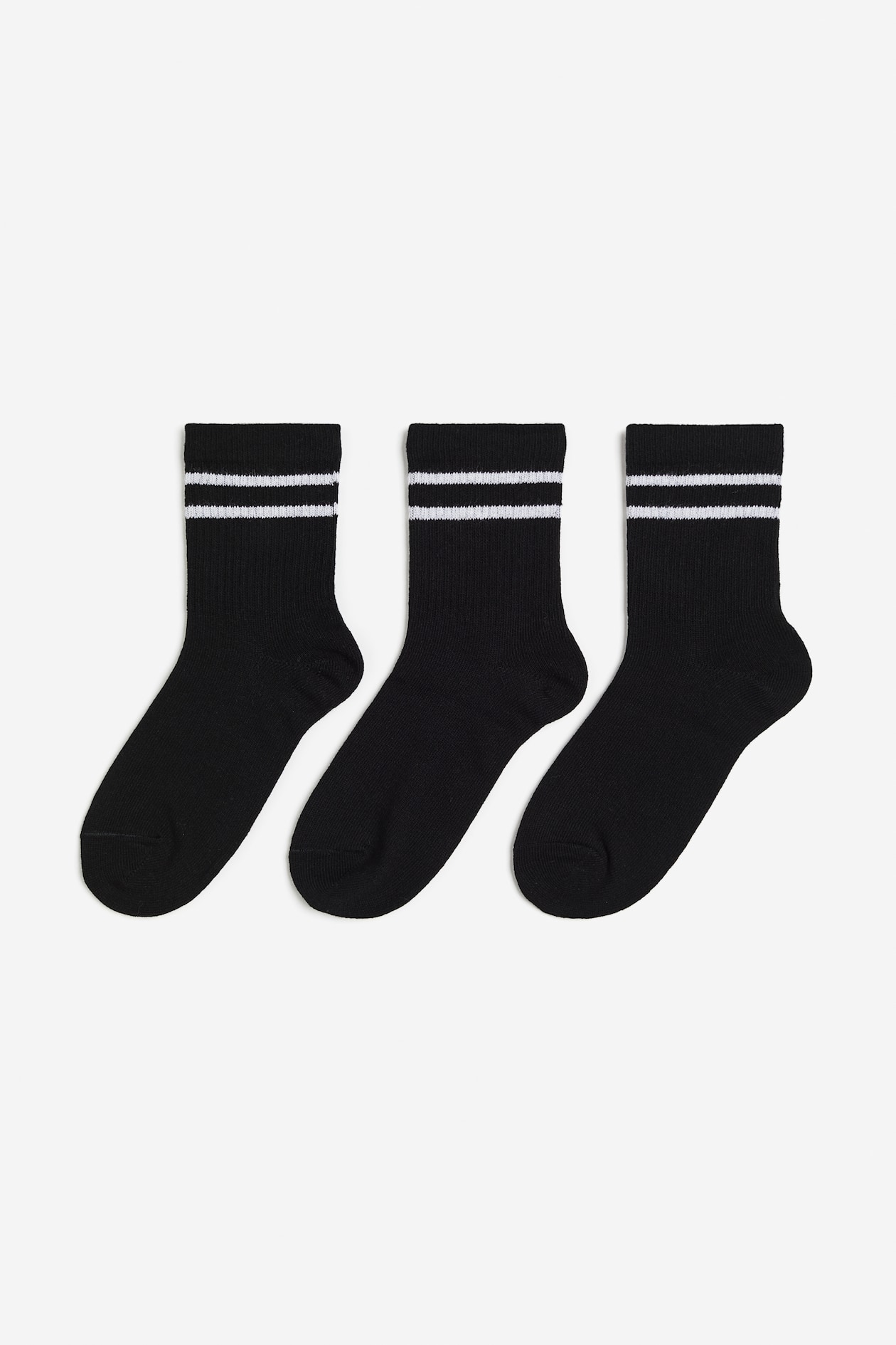 3-pack Sports Socks in DryMove™ - Black/striped - Kids | H&M US