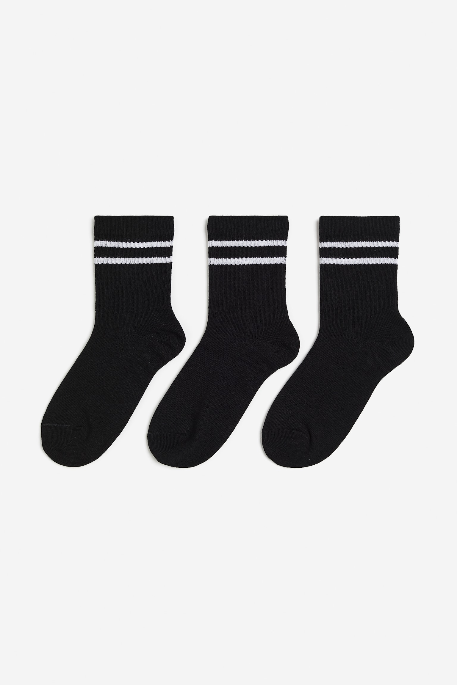 3-pack DryMove™ Sports Socks - Black/Stripe/White/Blue/Light blue - 1