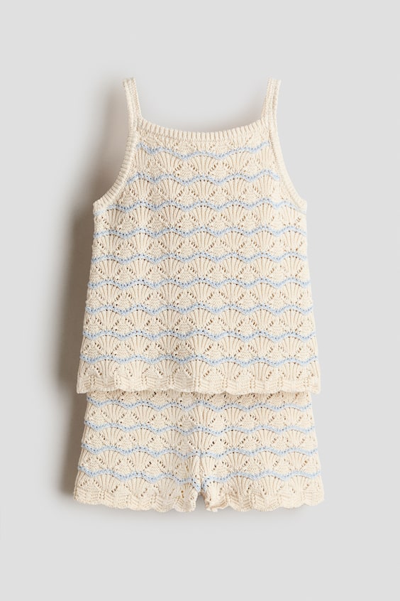 Детские топы H&M 2-Piece Pointelle-Knit Cotton Set