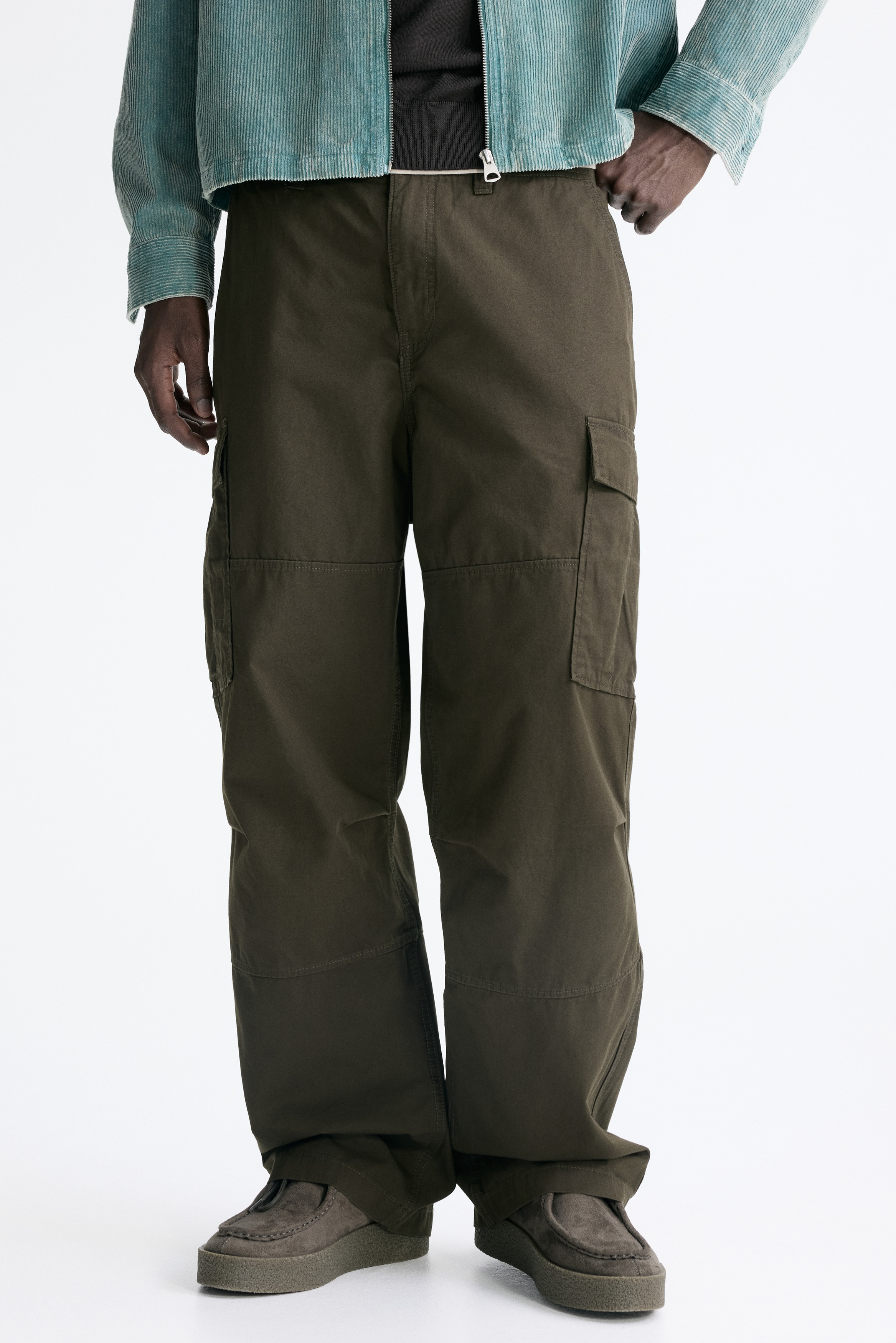 Men's Dark khaki green Relaxed-Fit Cotton Cargo Pants | H&M US