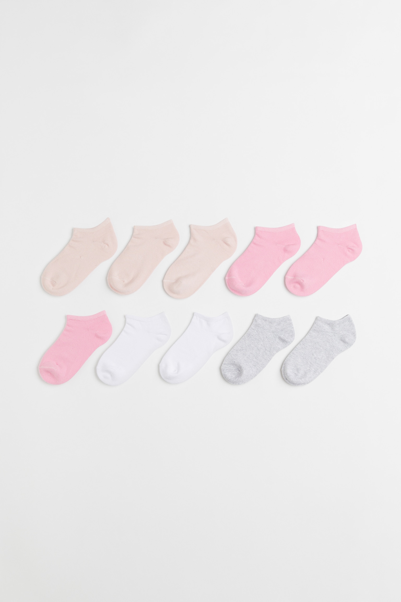 10-pack Sneaker Socks - Pink/Beige/Grey marle/Black/Pink/Pink/Purple/Yellow - 1