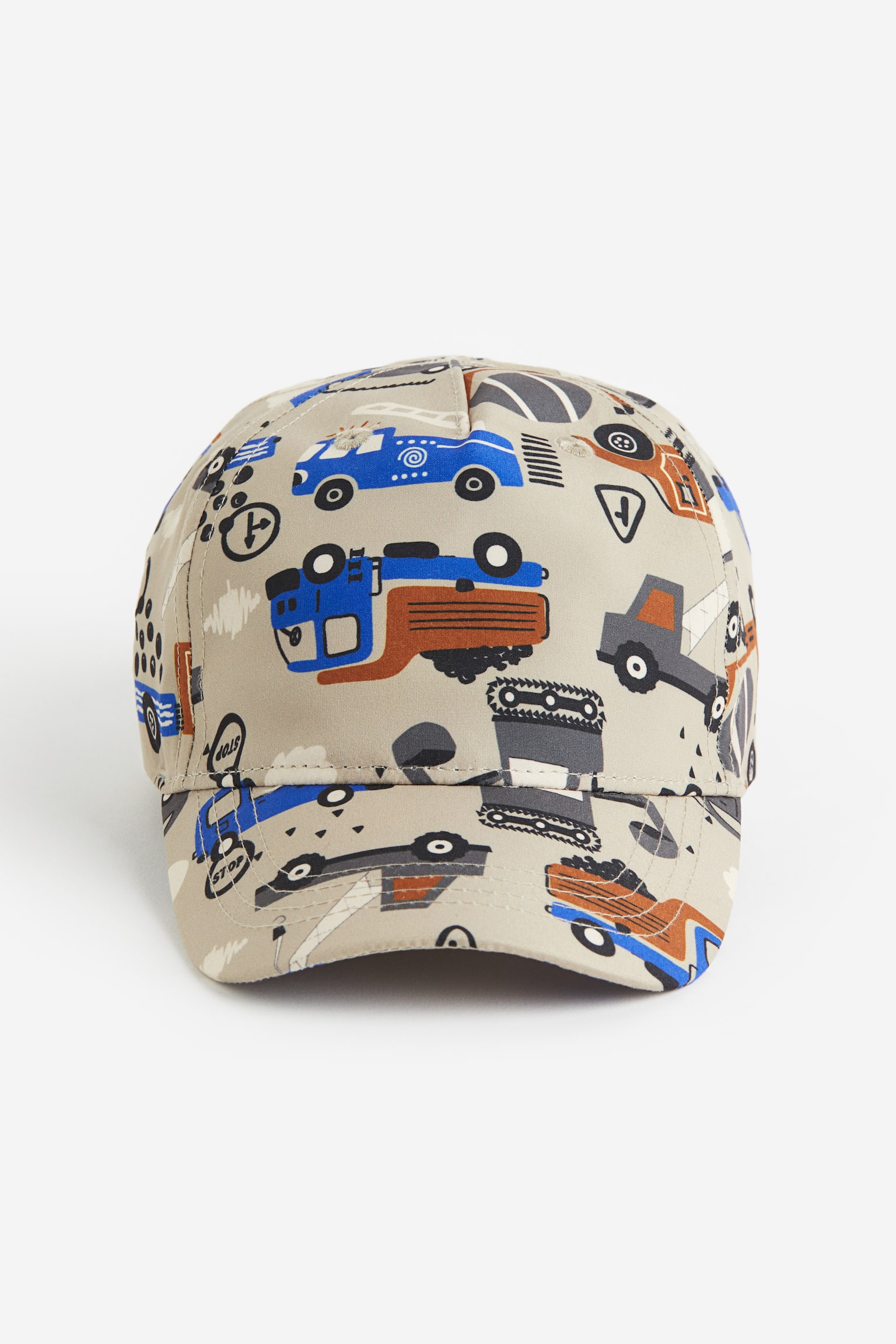 Print Cap - Beige/Vehicles/Dark blue/Dinosaurs - 1