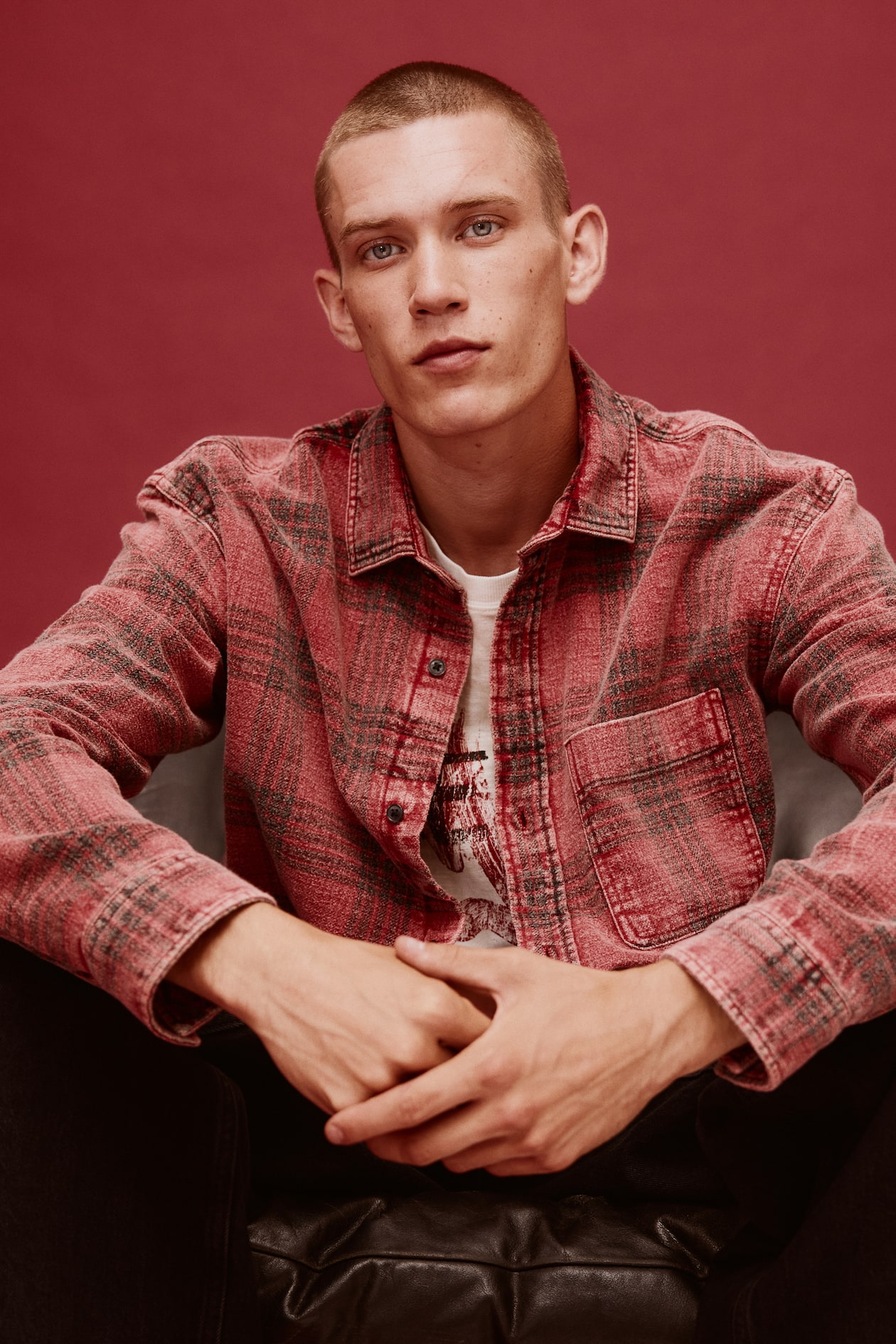 Chemise Western Wrangler Délavée Rose Magenta/rouge - Taille M, Boutonnée, Occasion Très Bon état