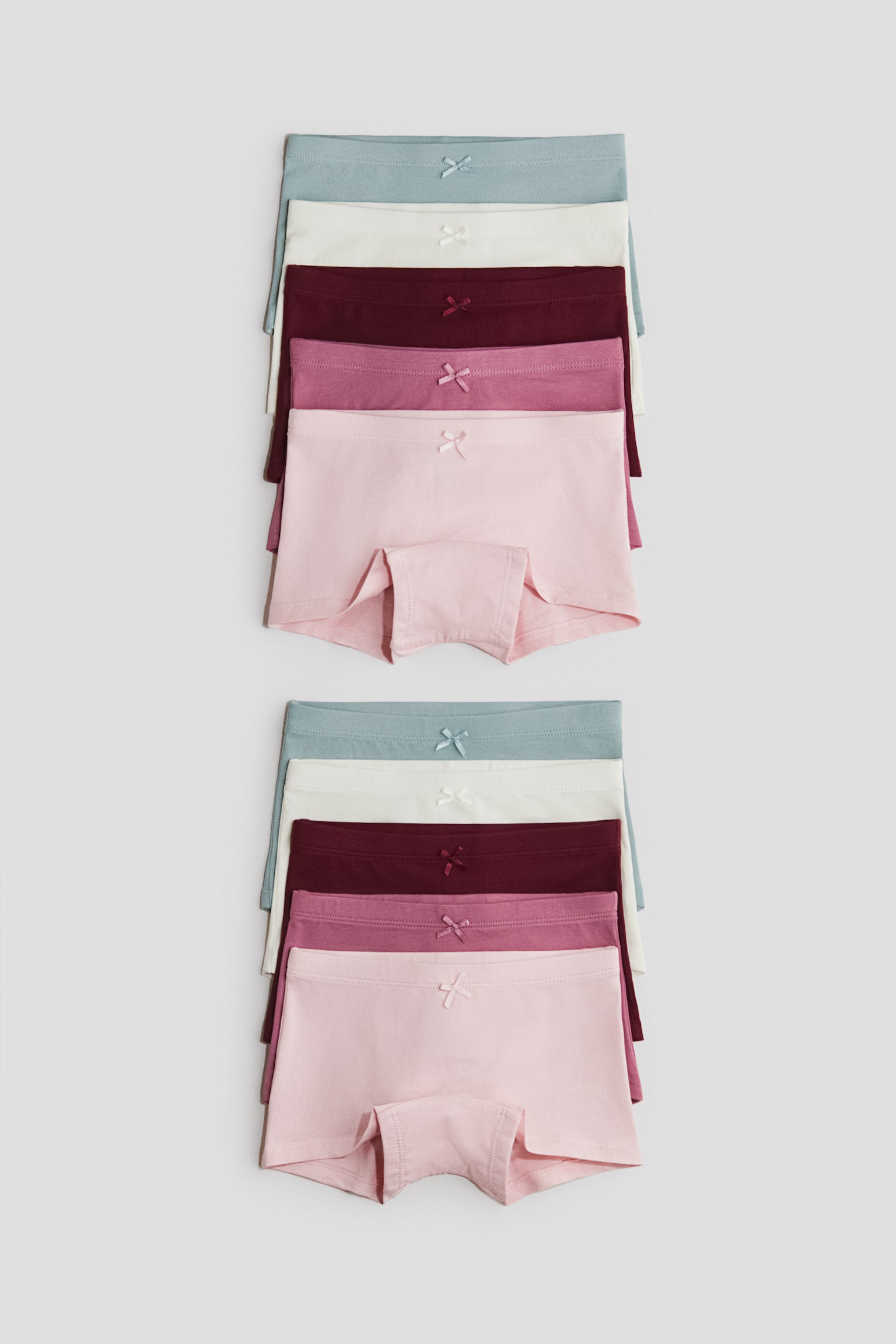 Set van 10 katoenen boxerslips - Lichtroze/donkerrood/Wit/poederroze/roze/Roze/groen
