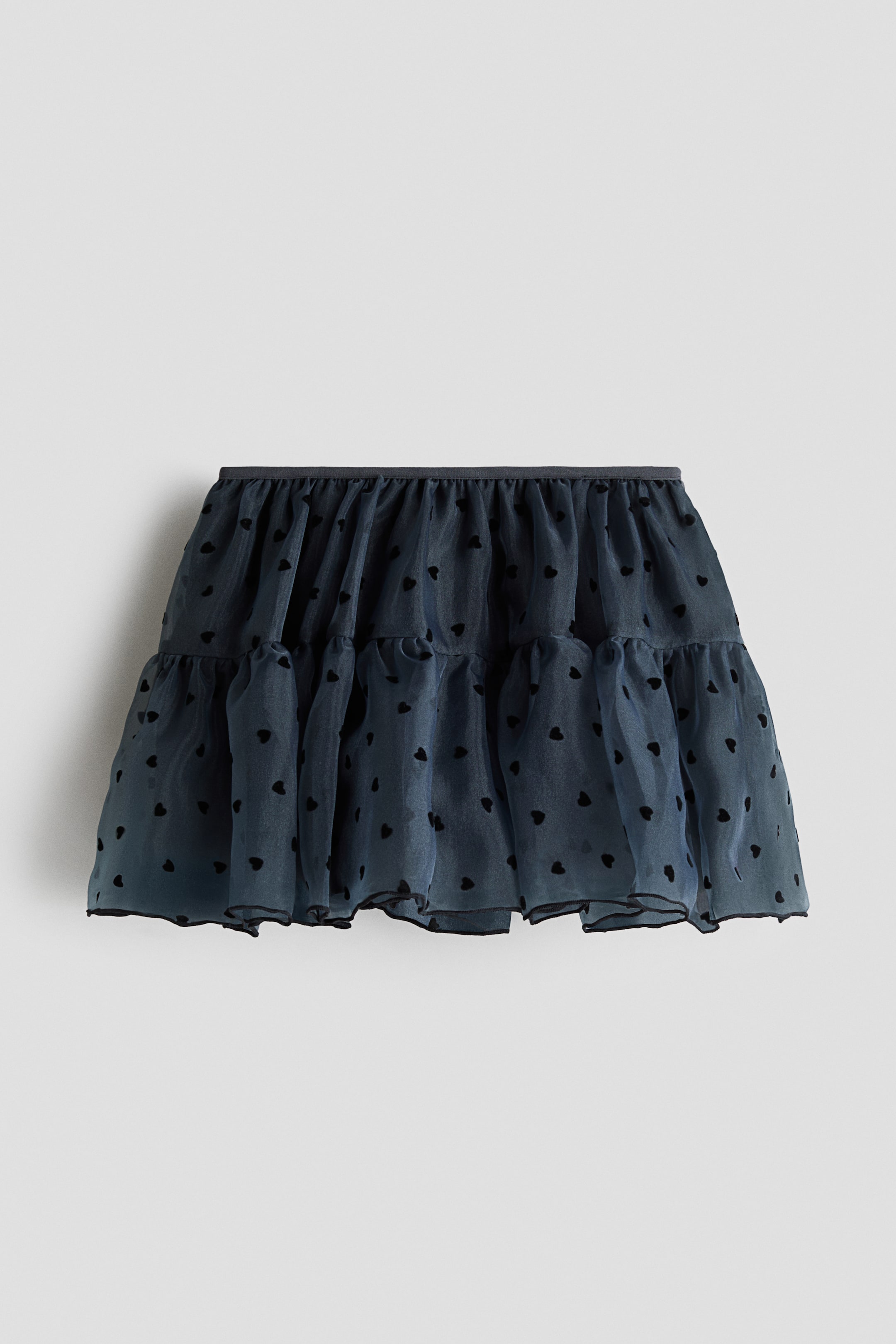 View larger image: Flock-print organza skirt - Dark grey/Hearts - Kids | H&M 1