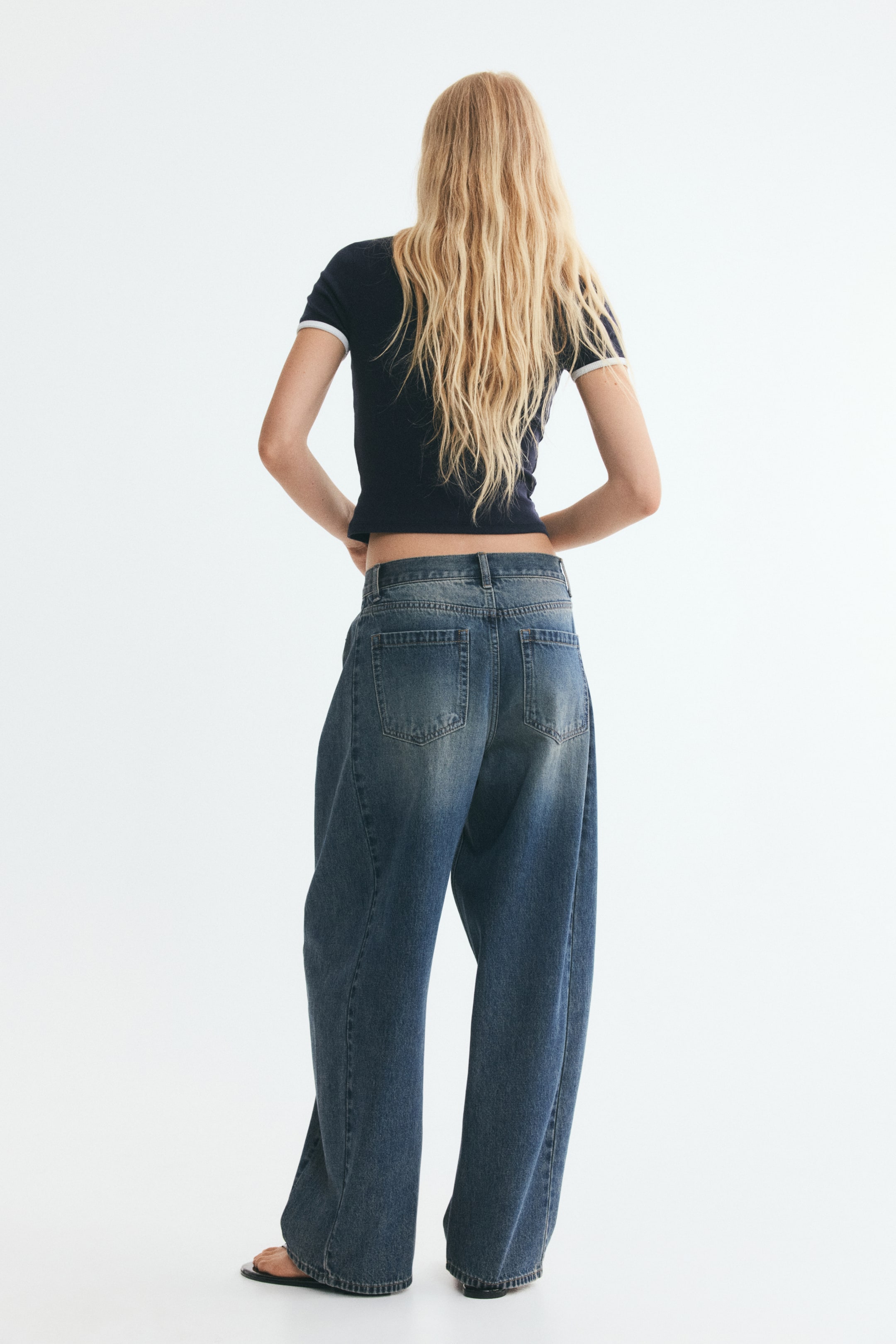 Barrel-Leg Regular-Waist Jeans