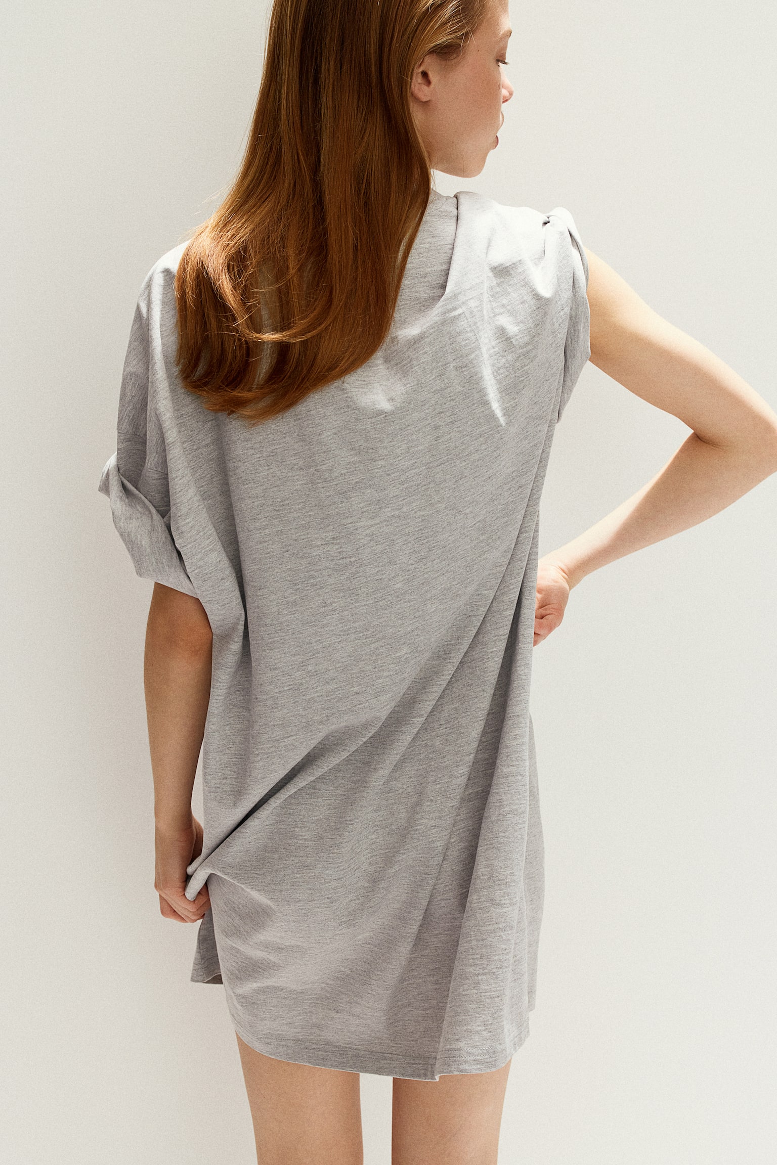 Oversized T-shirt dress - Light grey marl/Black/White/Light beige/Light yellow/Light beige/Light grey/Navy blue/Dark grey/Khaki green - 7