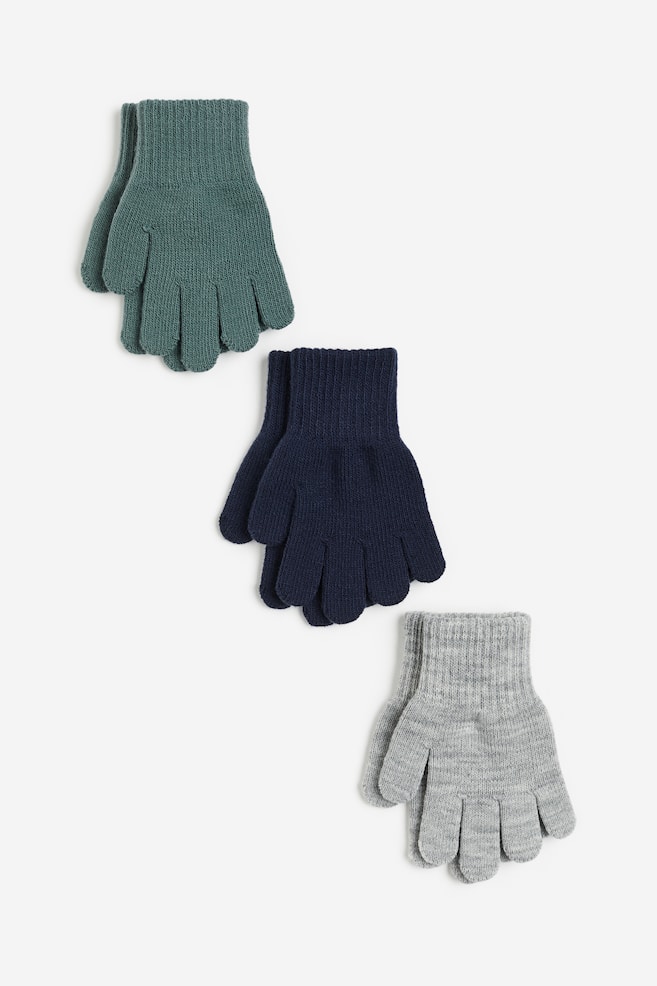 3-pack gloves - Dark green/Dark blue/Old rose/Light pink/Black - 1
