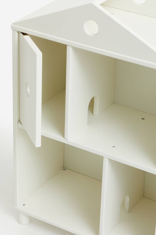 House-shaped cabinet - White/Green/Beige - 5