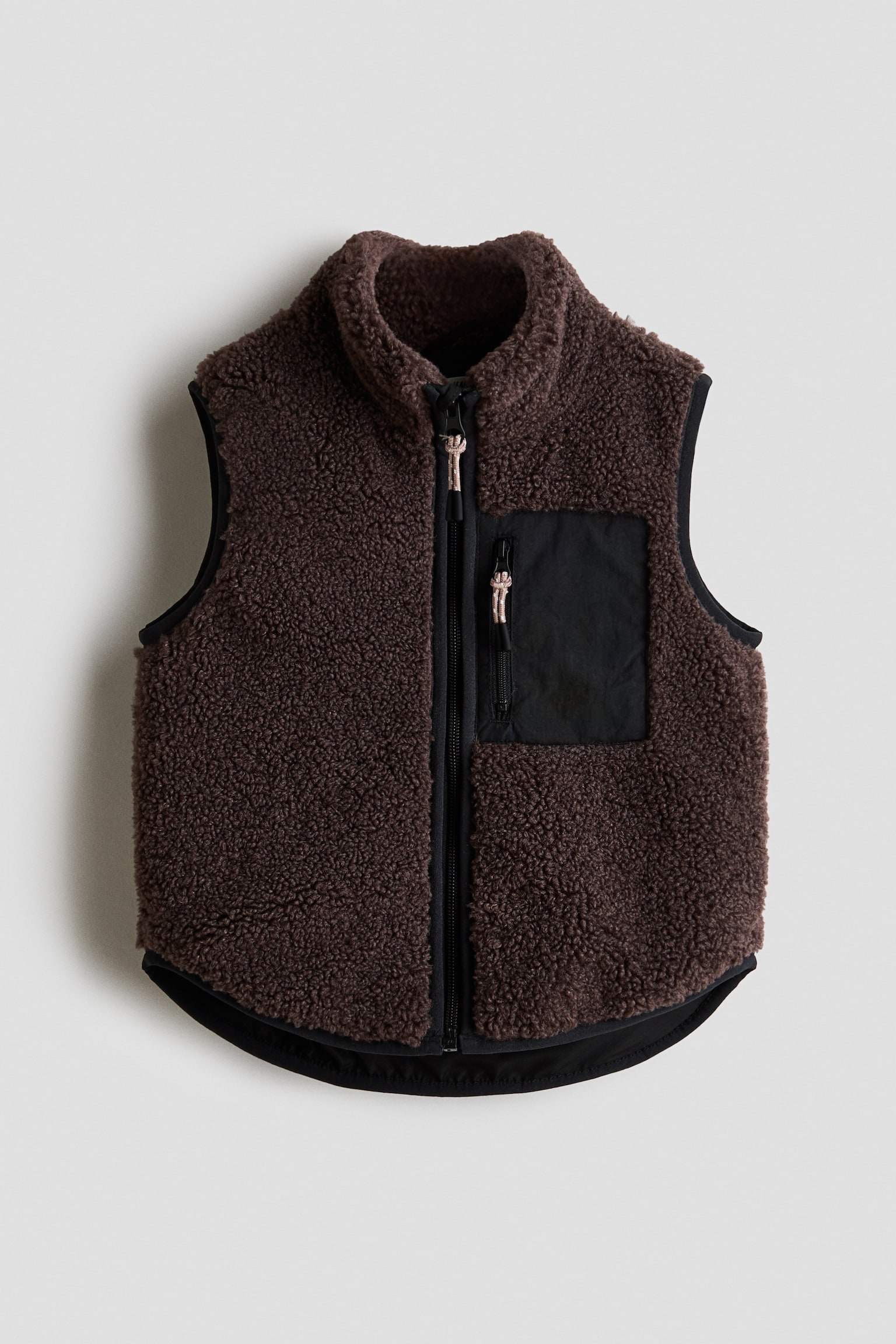 Teddy gilet - Dark brown/Light beige/Dark green